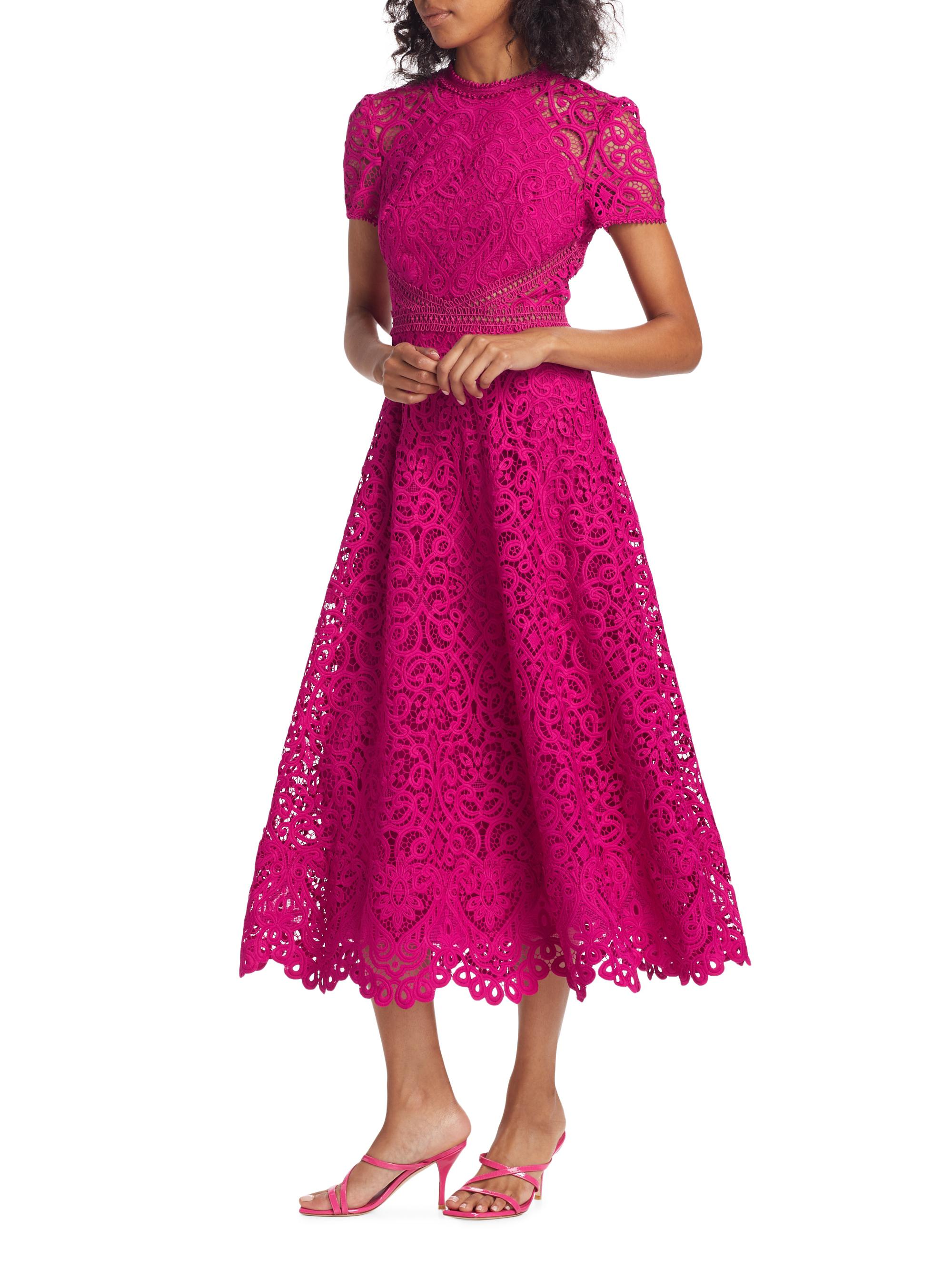 ml monique lhuillier lace puff sleeve dress ML Monique Lhuillier Lace Puff Sleeve Mini Dress