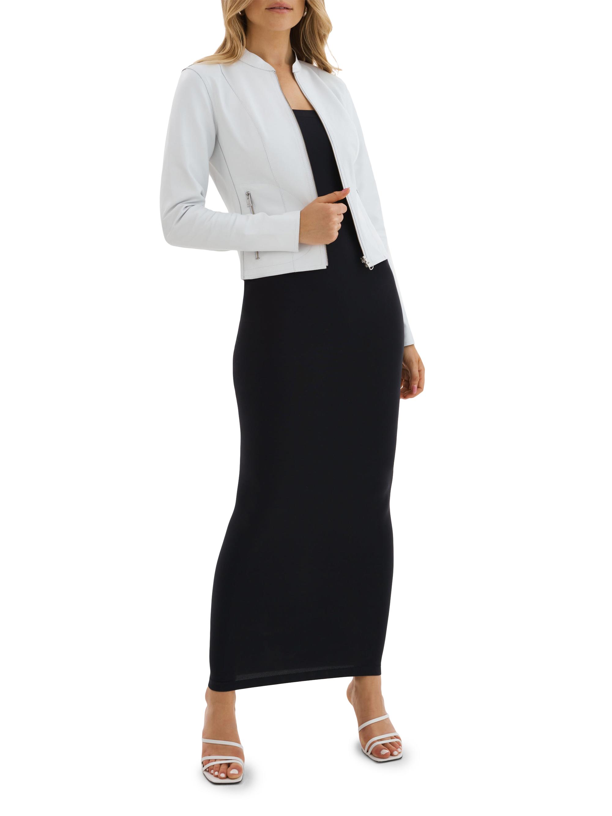 Lamarque Women's Chapin Reversible Leather Bomber - White Pewter