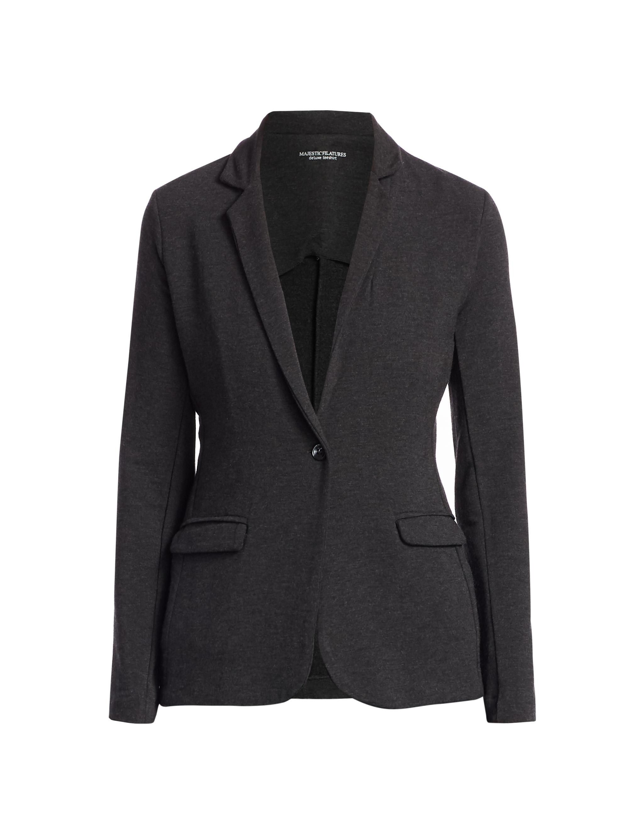 Majestic Filatures Women's French Terry Single-Button Blazer - Noir
