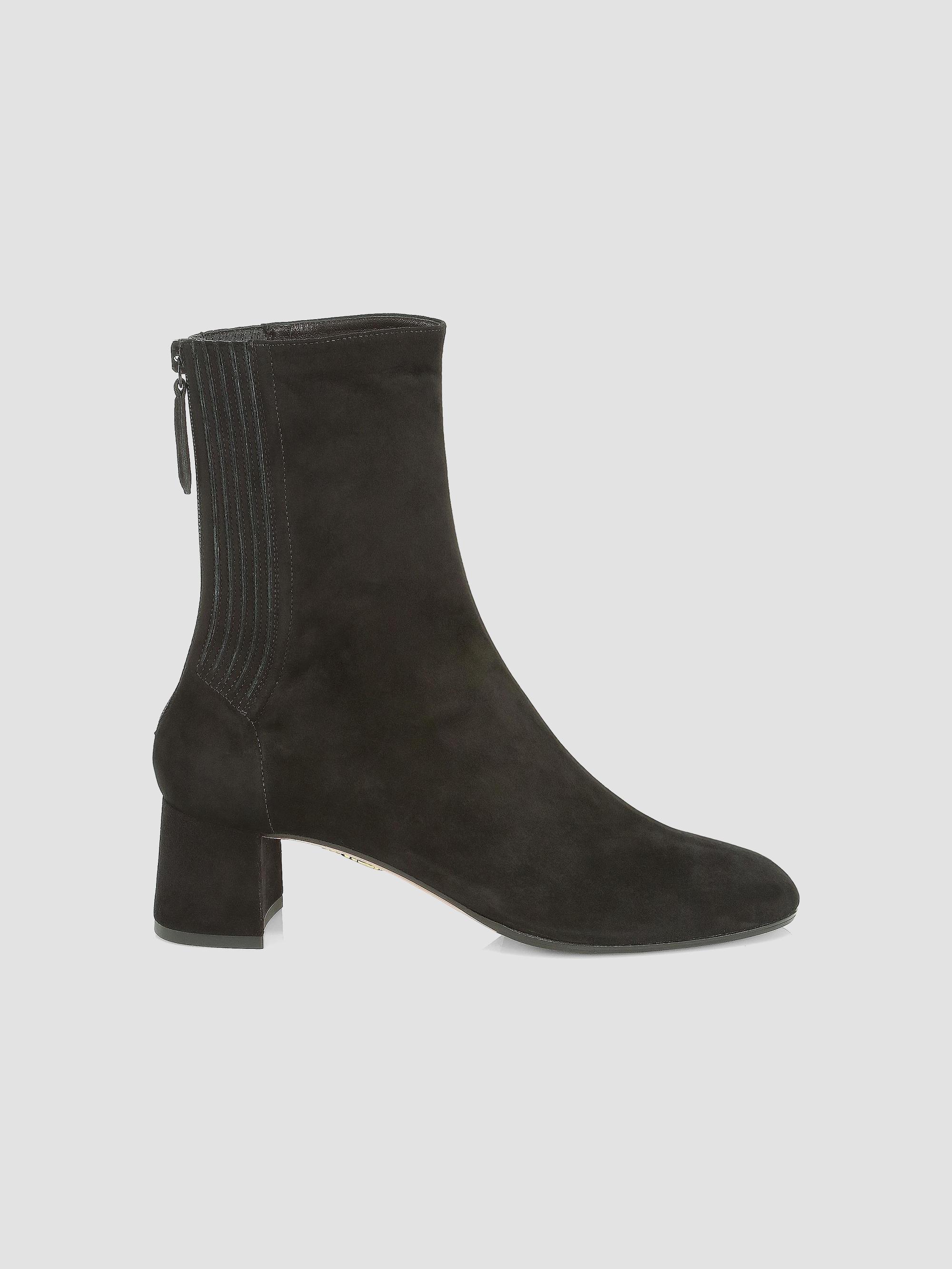 Aquazzura Women's Saint Honore 0MM Suede Booties - Black | Thumbnail 7