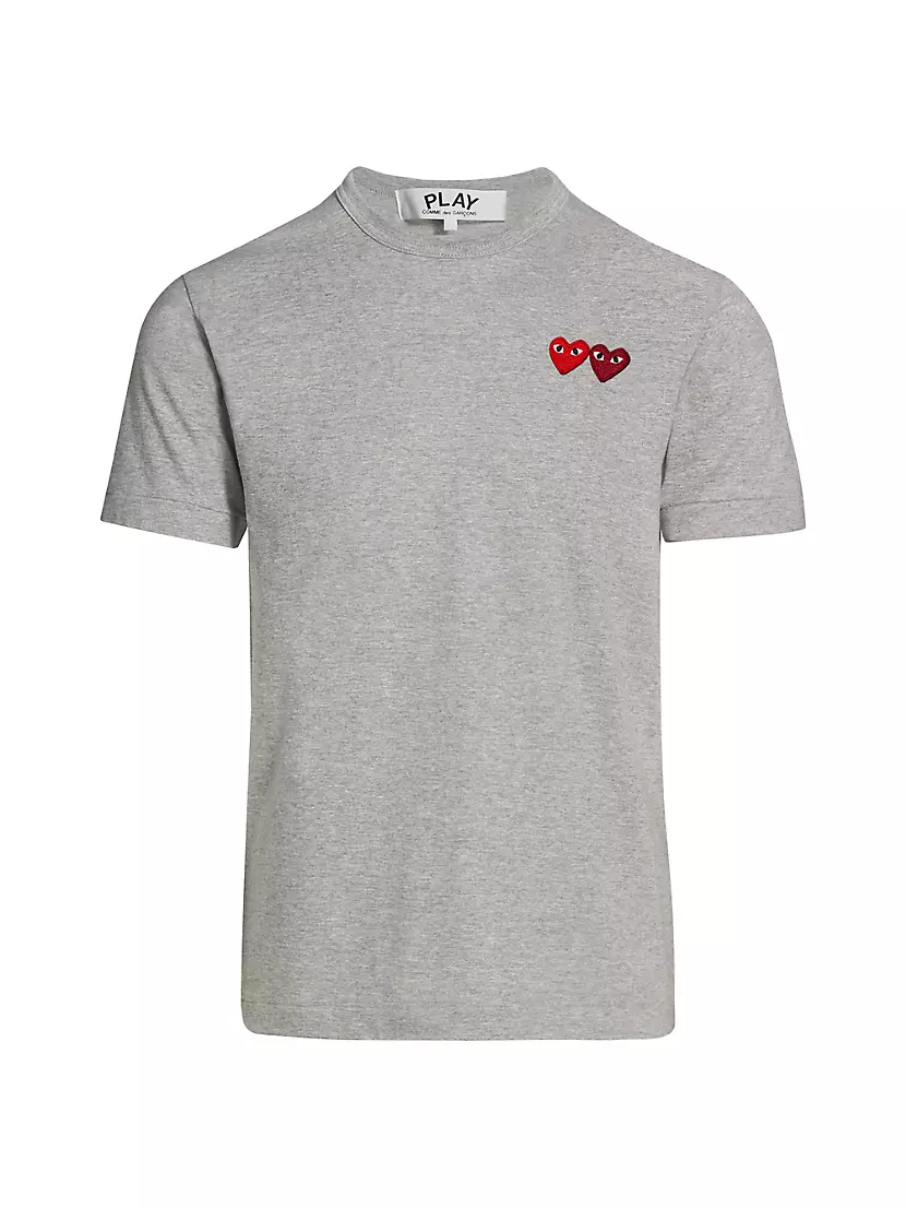 Comme des Garçons Play Heart logo-patch T-Shirt - Black
