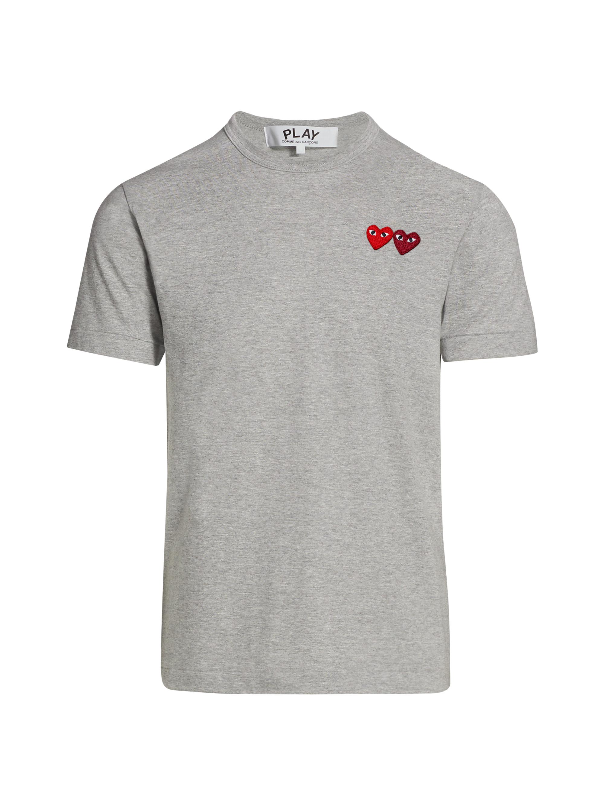 Comme des Garçons PLAY Men's Embroidered Heart Patch Tee - Navy