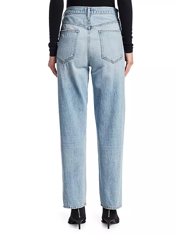 Shop Agolde Mid-Rise Crisscross Upsized Jeans