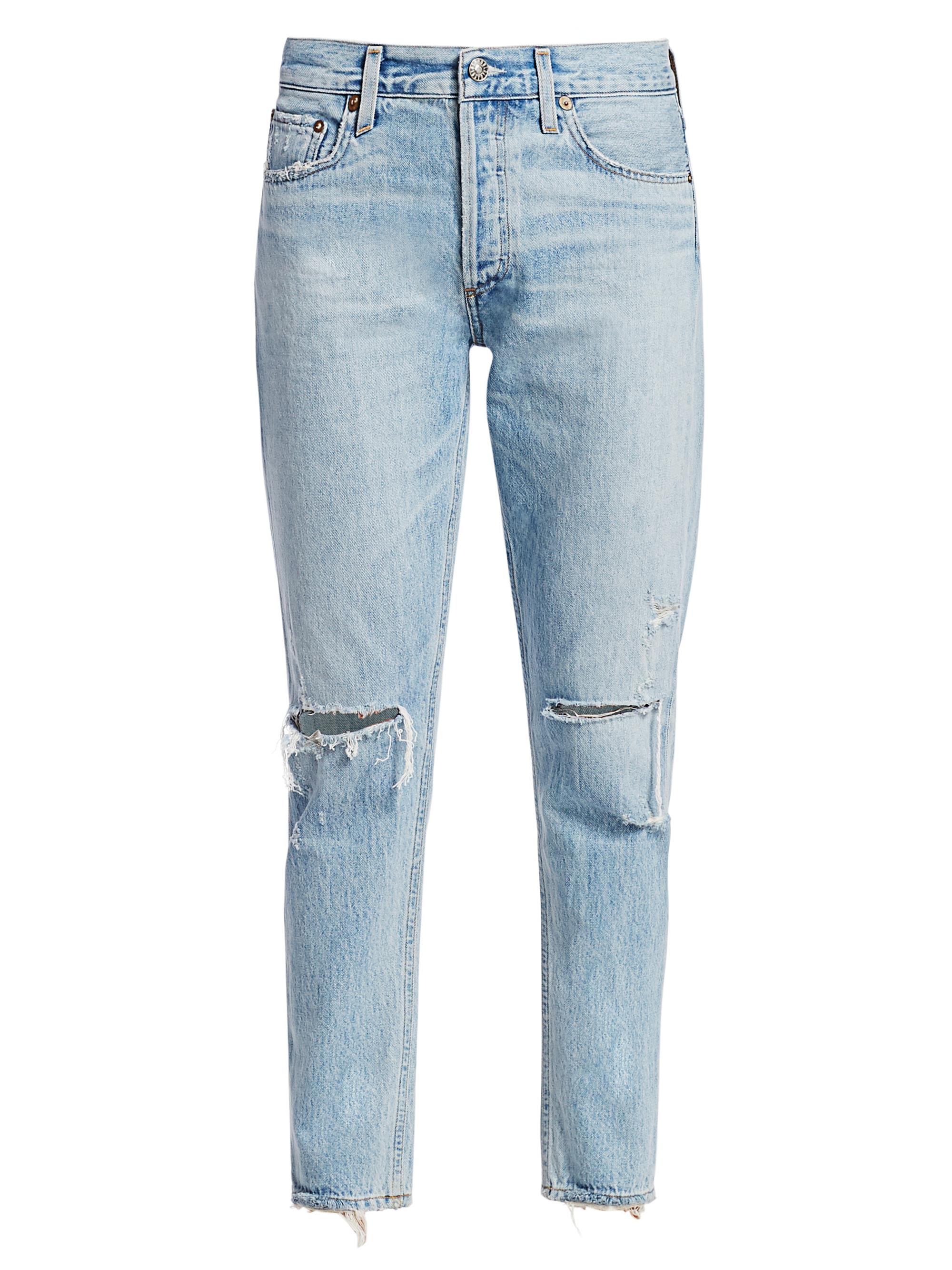 Agolde Women's Jamie High-Rise Classic-Fit Ankle Distressed Jeans - Shakedown