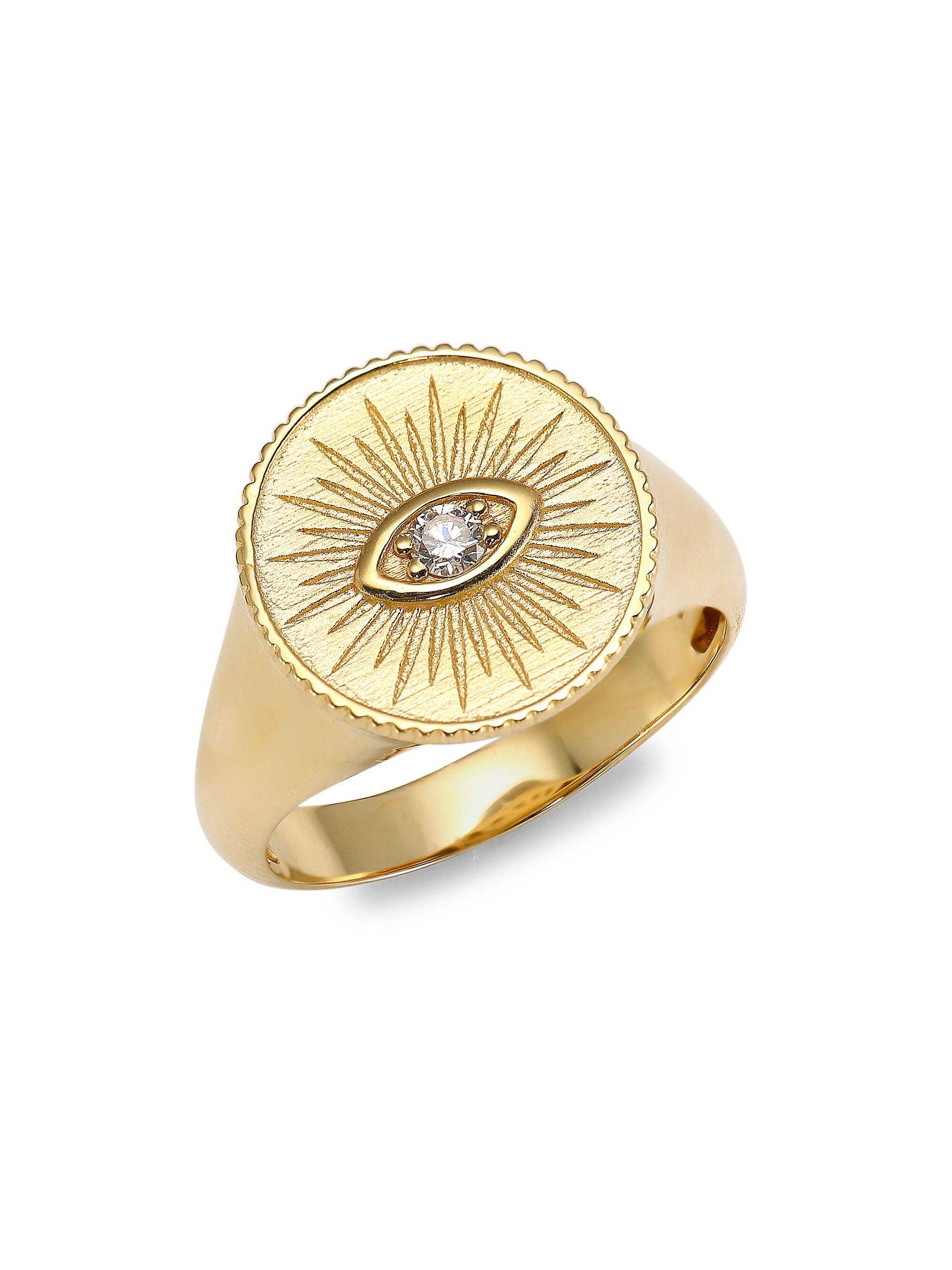 Sydney Evan Women's 14K Yellow Gold & Diamond Marquis Eye Ring - Gold