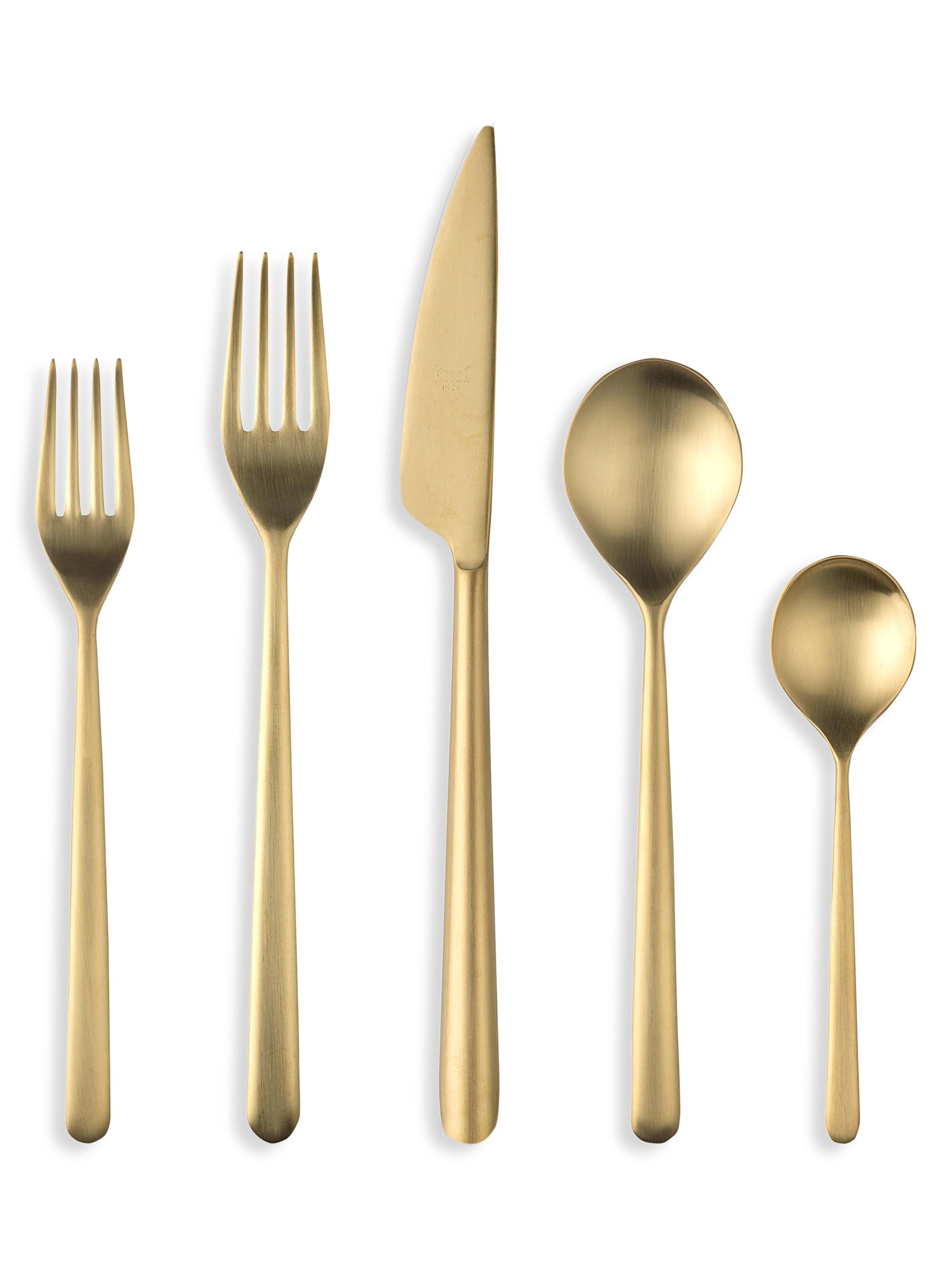 Mepra Linea Oro 5-Piece Flatware Set - Ice Gold