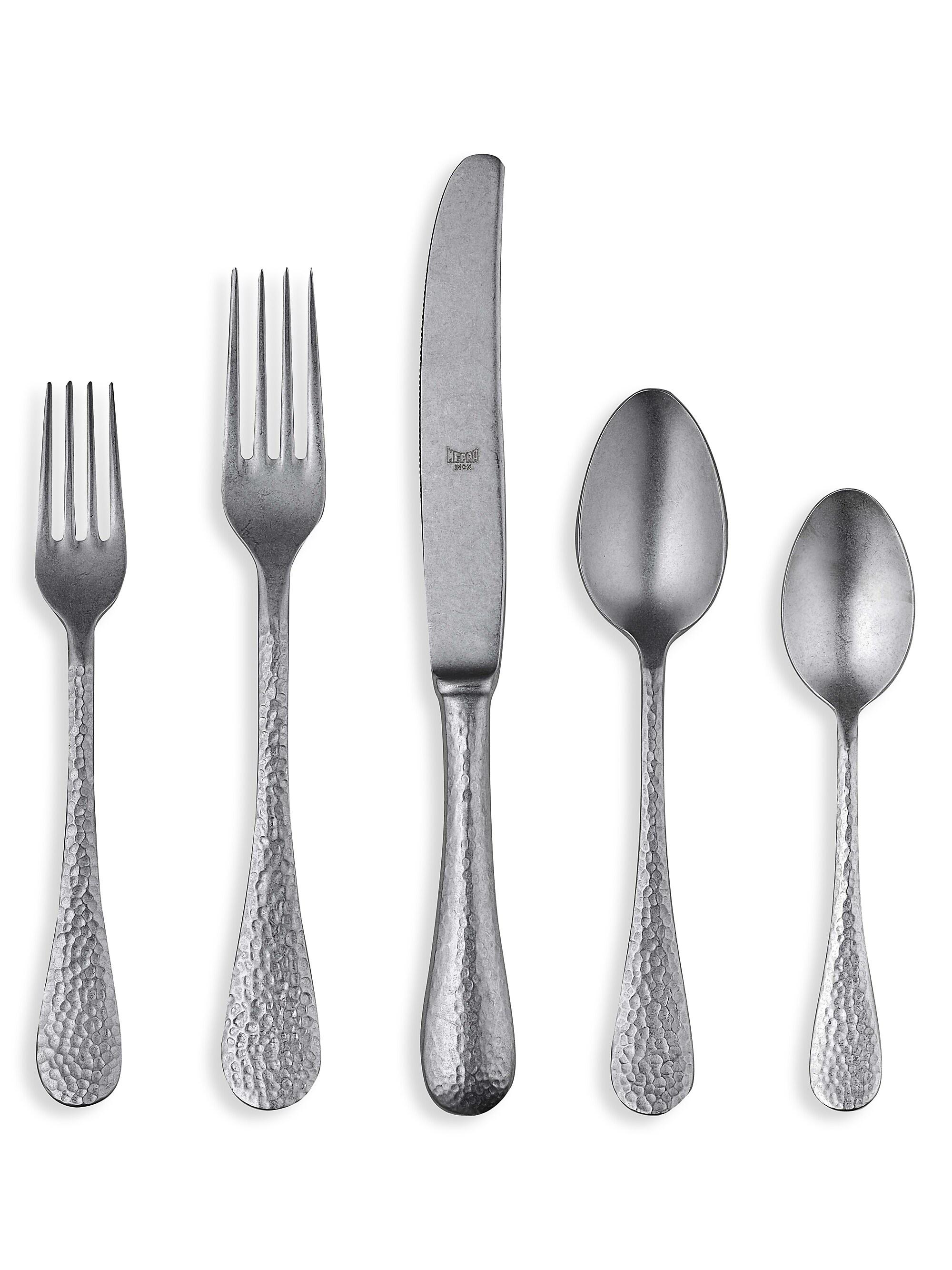 Mepra Epoque 5-Piece Pewter-Finished Flatware Set