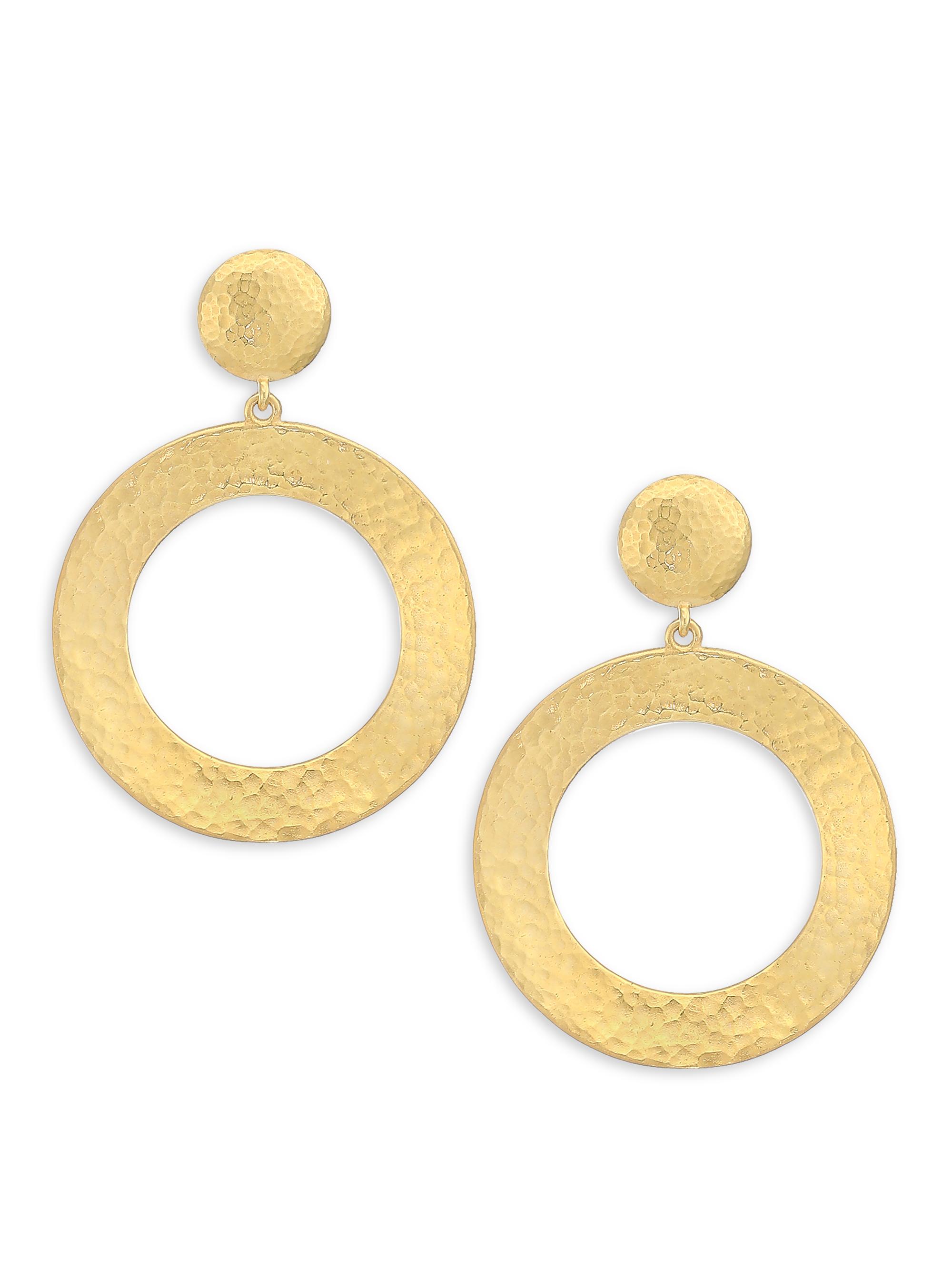 Gurhan Women's Hourglass 24K Gold Vermeil Drop-Hoop Earrings - Yellow Gold