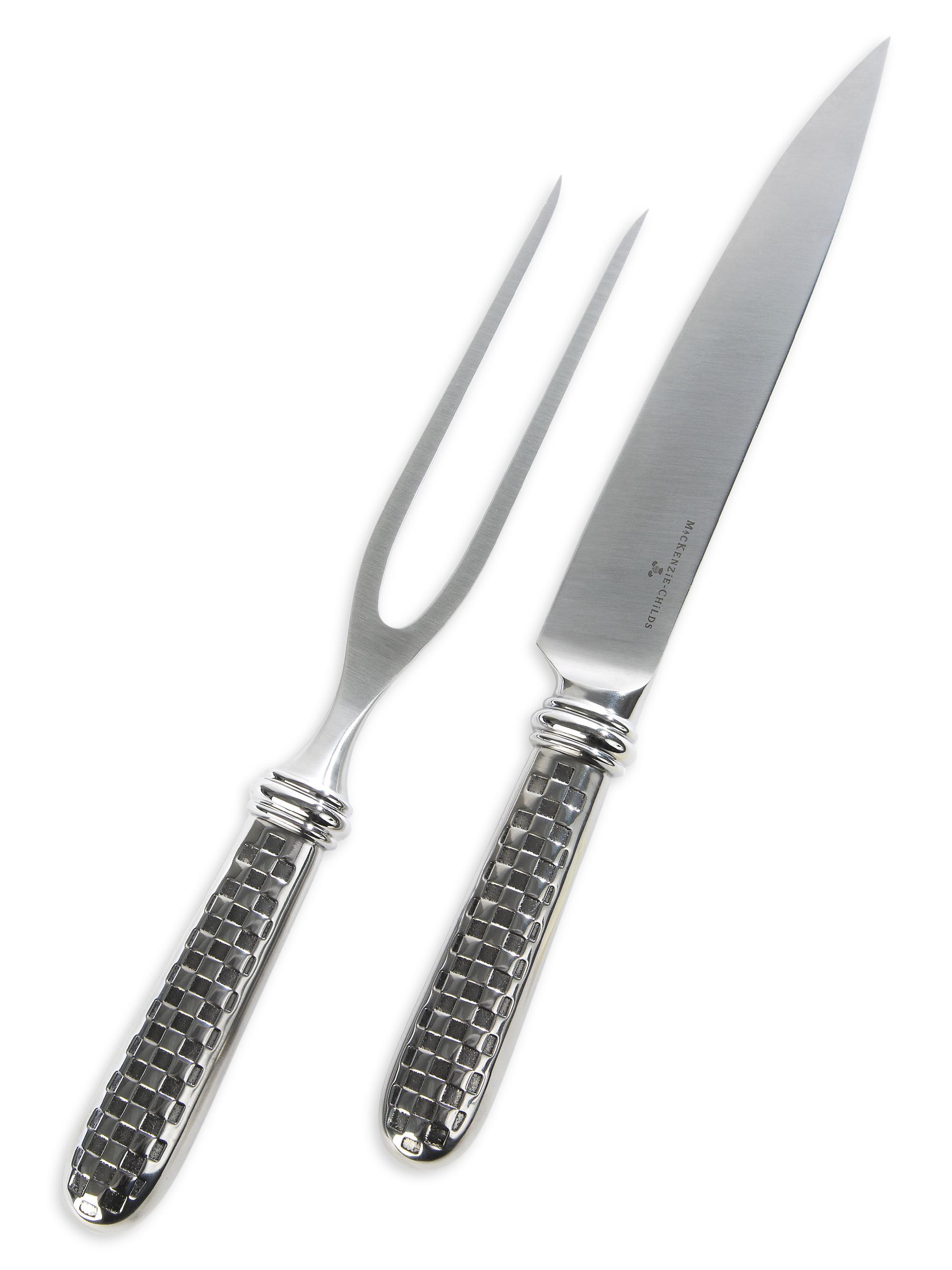 MacKenzie-Childs Check 2-Piece Carving Set