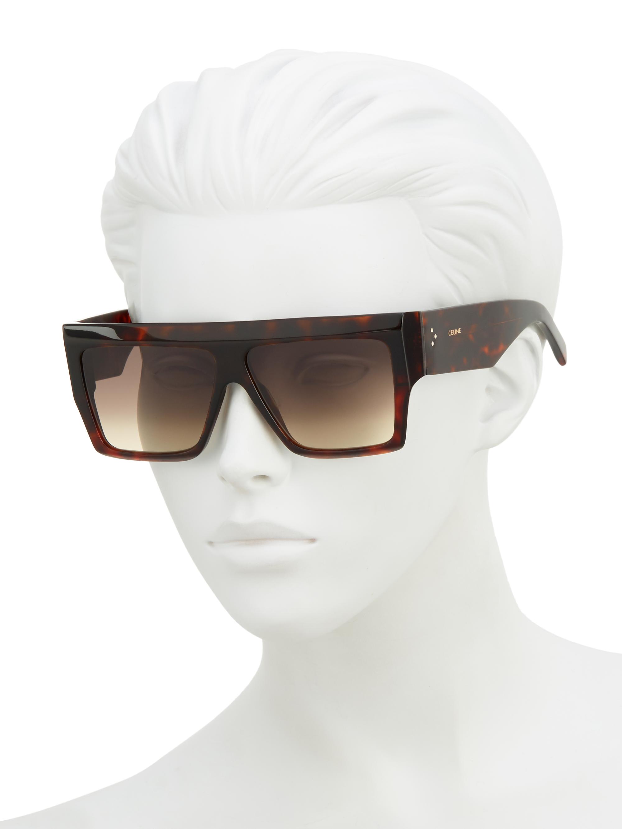 CELINE 60MM Flat-Top Square Sunglasses | Saks Fifth Avenue display picture 3