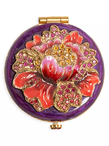 Angel Floral Round Mirror Compact