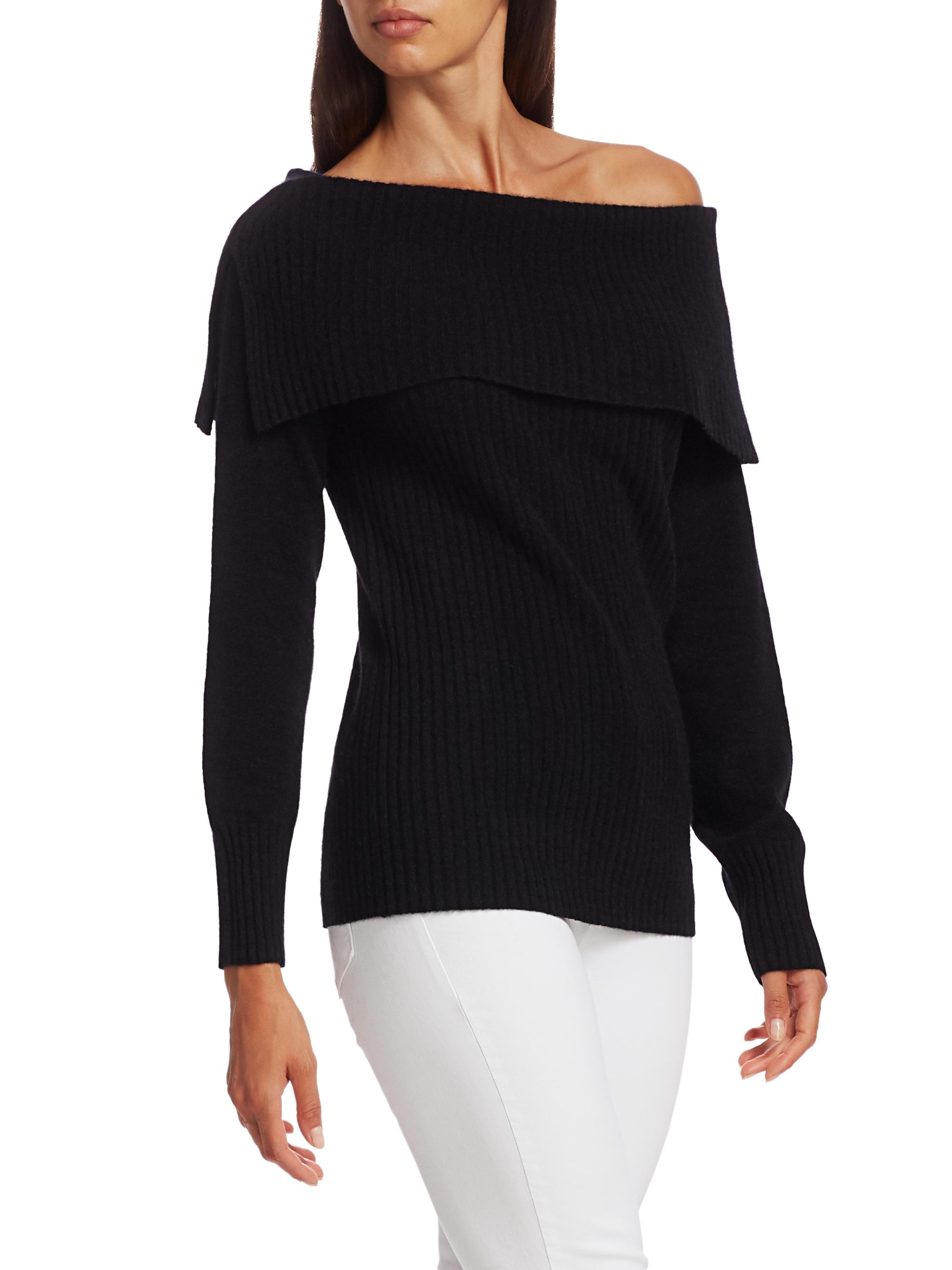 Saks Fifth Avenue COLLECTION Off-The-Shoulder Cashmere Sweater