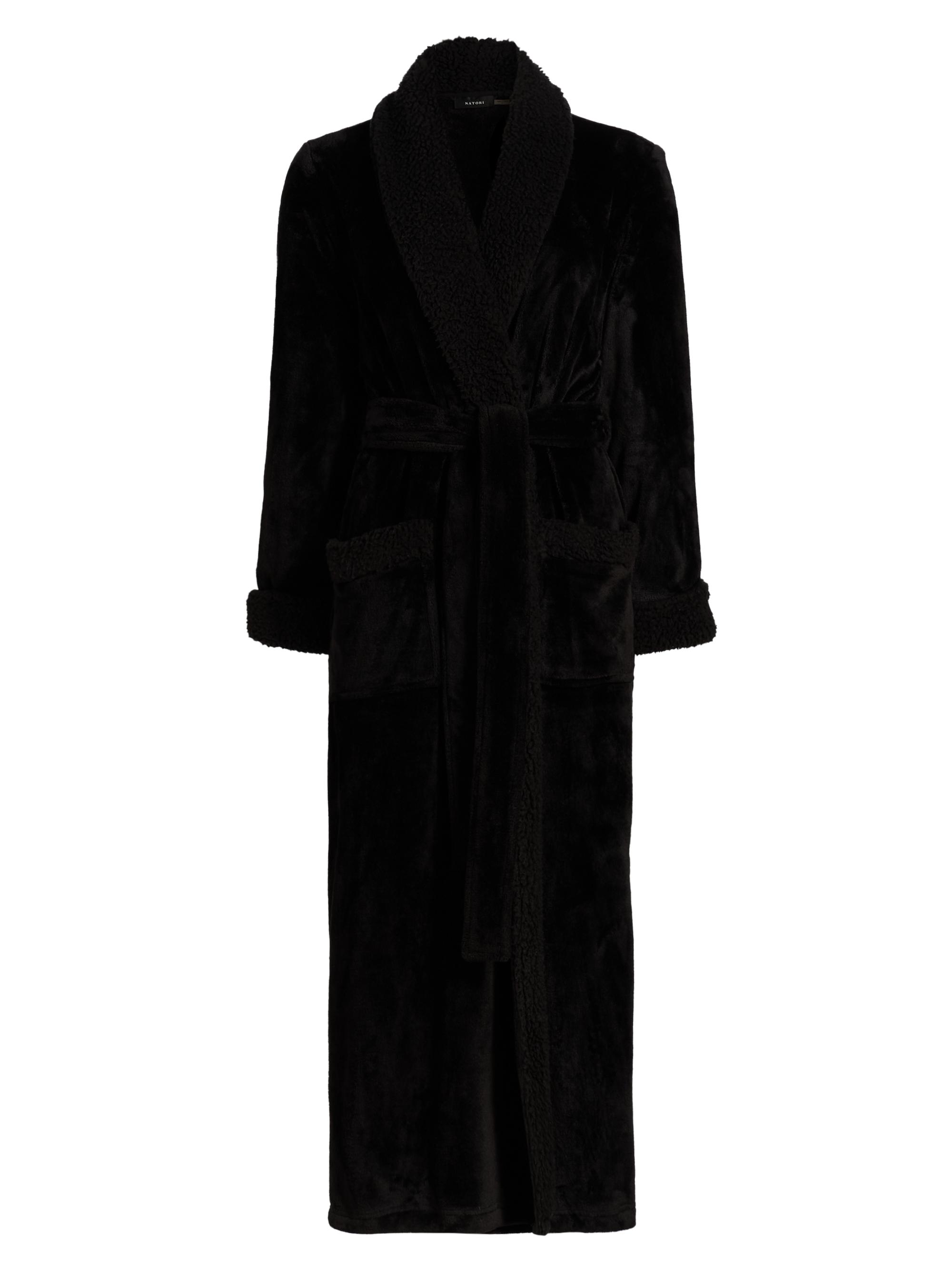 Natori Women's Faux-Shearling Sherpa Robe - Black