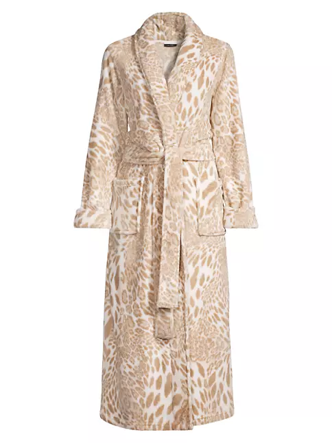 Shop Natori Chestnut Leopard Print Plush Robe