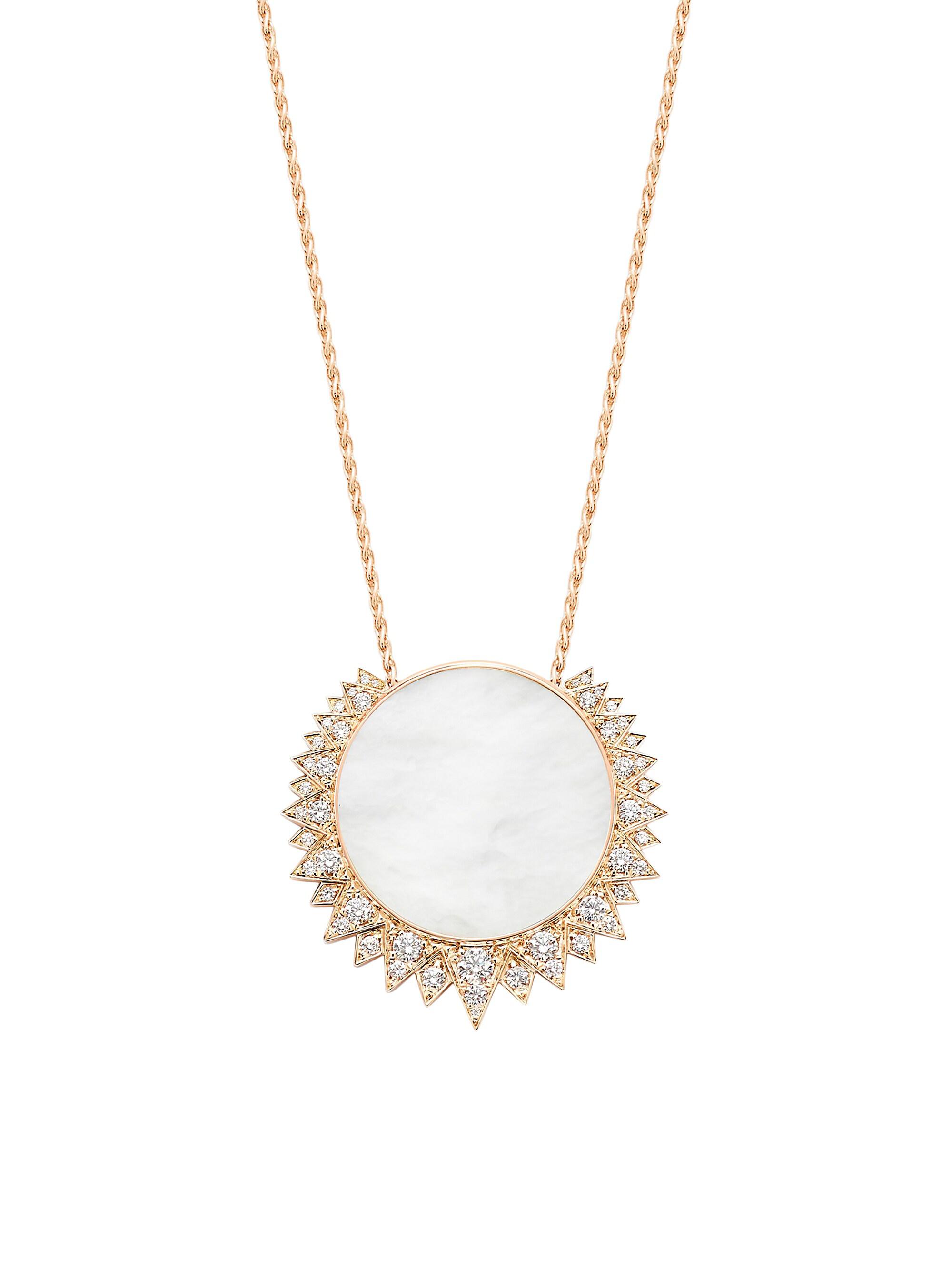 Piaget Women's Sunlight 18K Rose Gold, White Opal & Diamond Pendant Necklace - Rose Gold