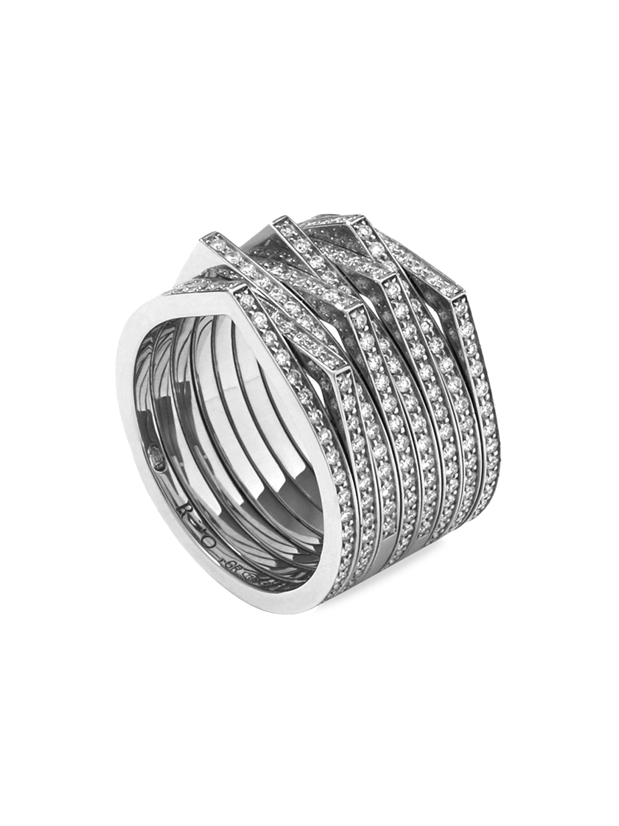 Repossi Women's Antifer 18K-White-Gold & 0.4 TCW Diamond Ring - White Gold