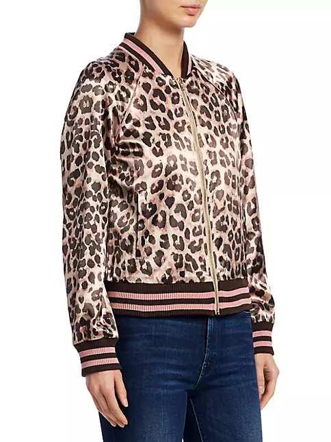 Satin bomber jacket - Leopard print - Ladies
