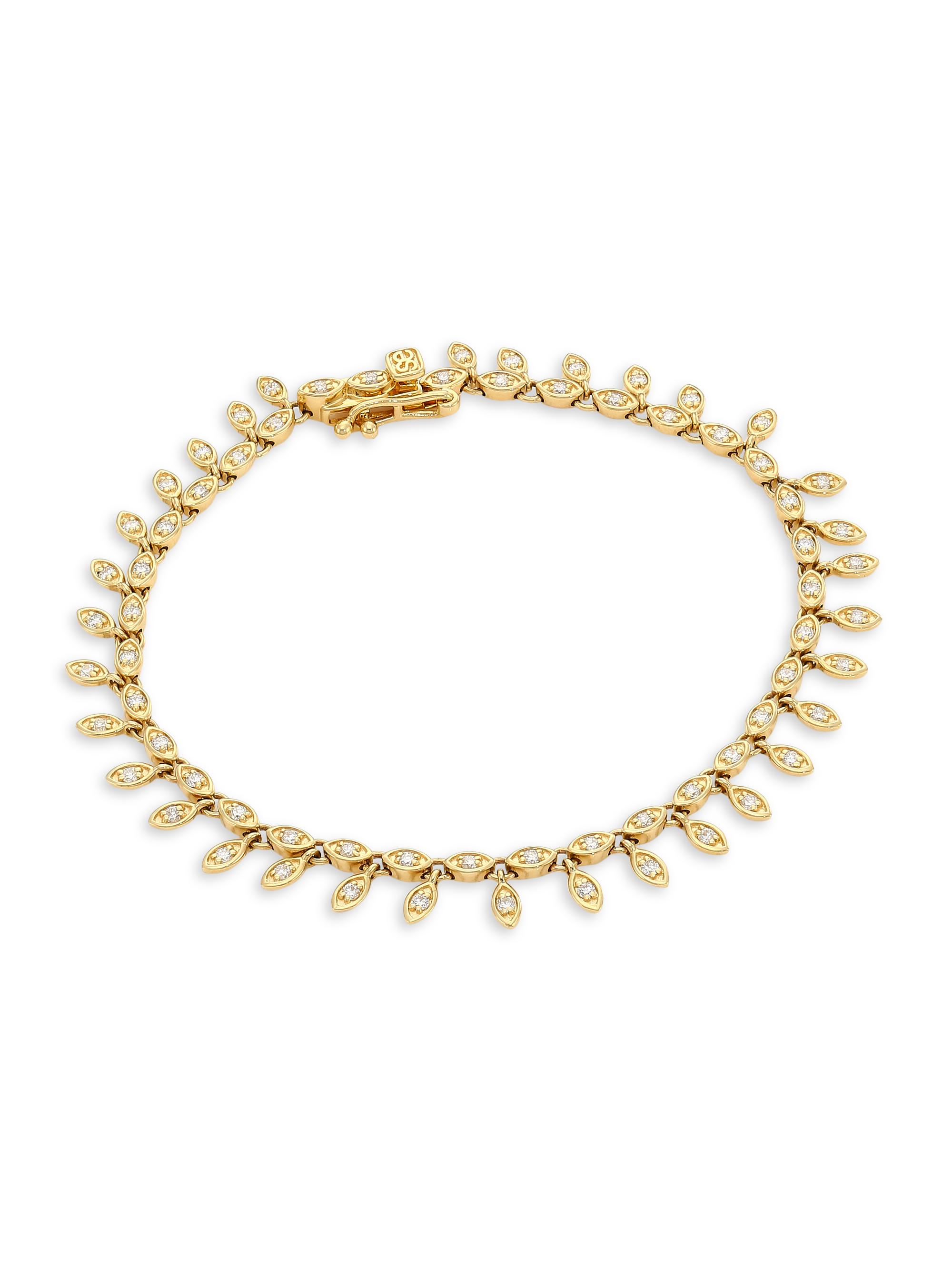 Sydney Evan Women's 14K Yellow Gold & Diamond Marquis Eye Fringe Eternity Bracelet - Gold