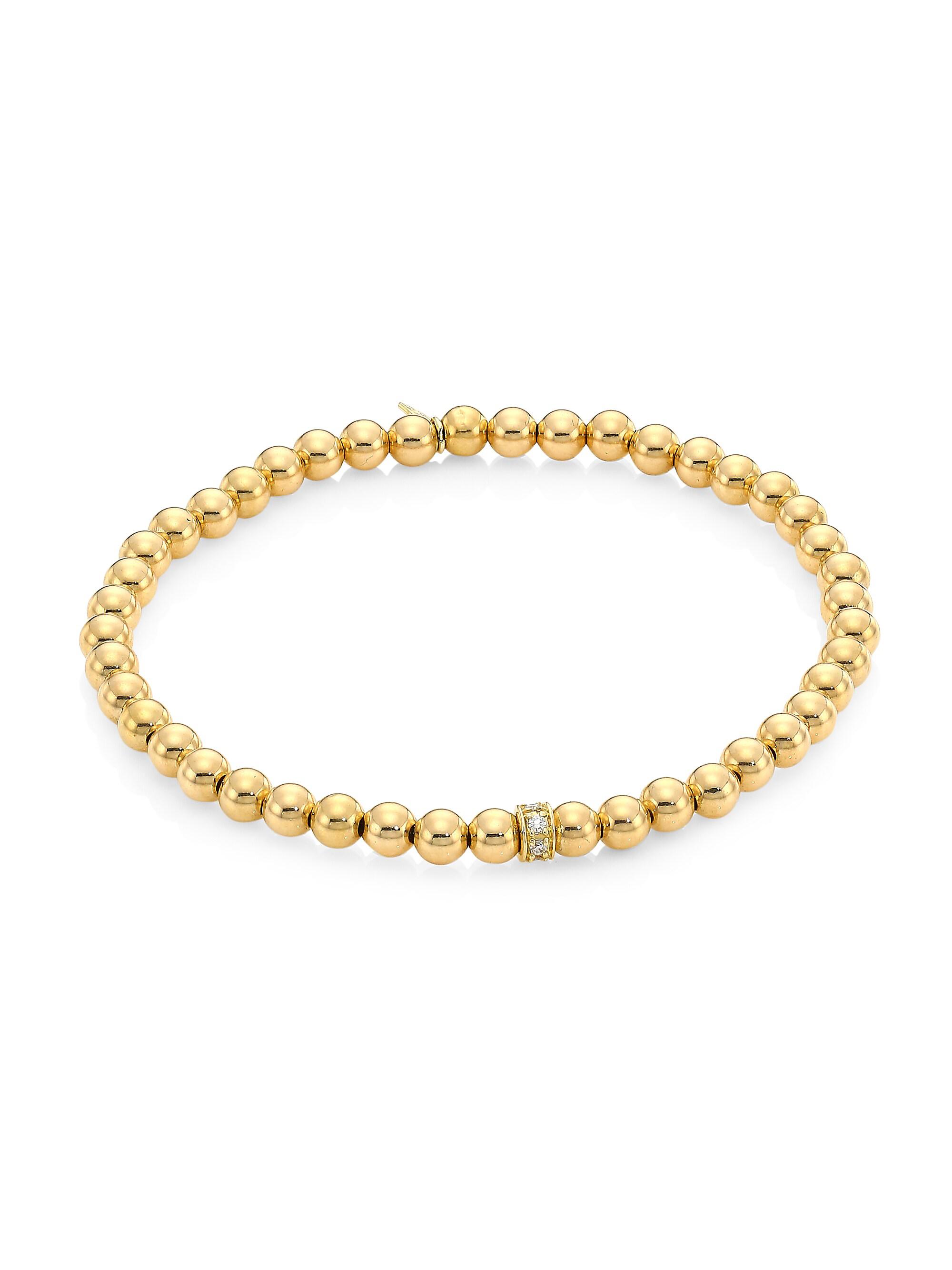 Sydney Evan Women's 14K Gold & Diamond Bead Bracelet - Yellow Gold