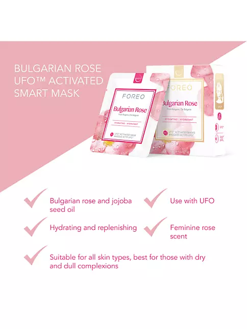 Shop Foreo Bulgarian Rose Avenue Sheet Fifth Mask UFO Activated Saks 6-Pack | Set