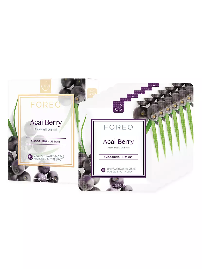 Foreo UFO Activated 6-Pack Acai Berry Sheet Mask Set