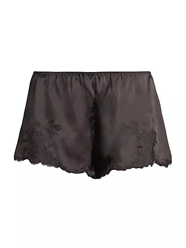 Lolita Standard-Fit Lace-Trim Silk Shorts