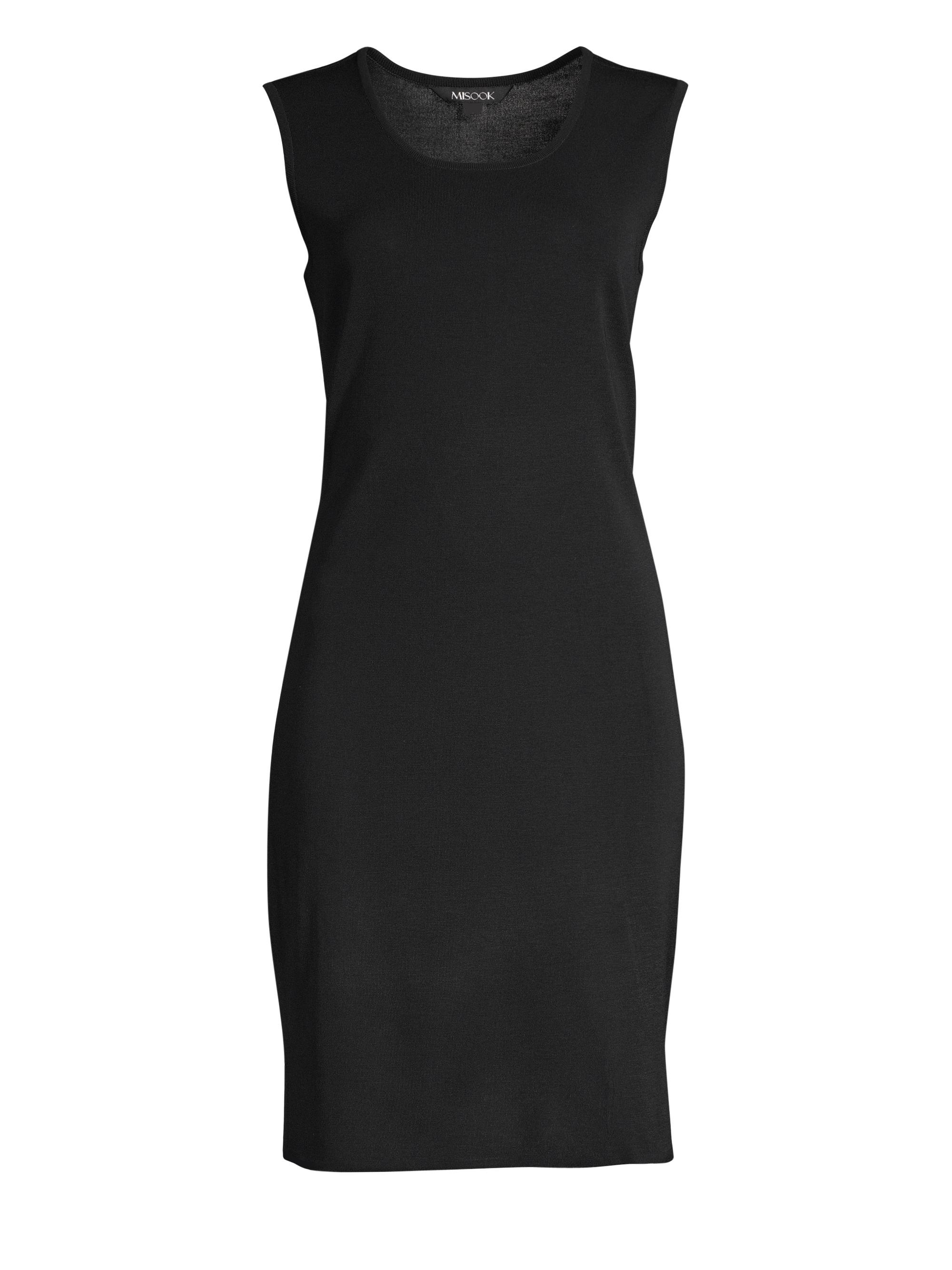 Misook Women's Stretch Tank Sheath Midi-Dress - Black