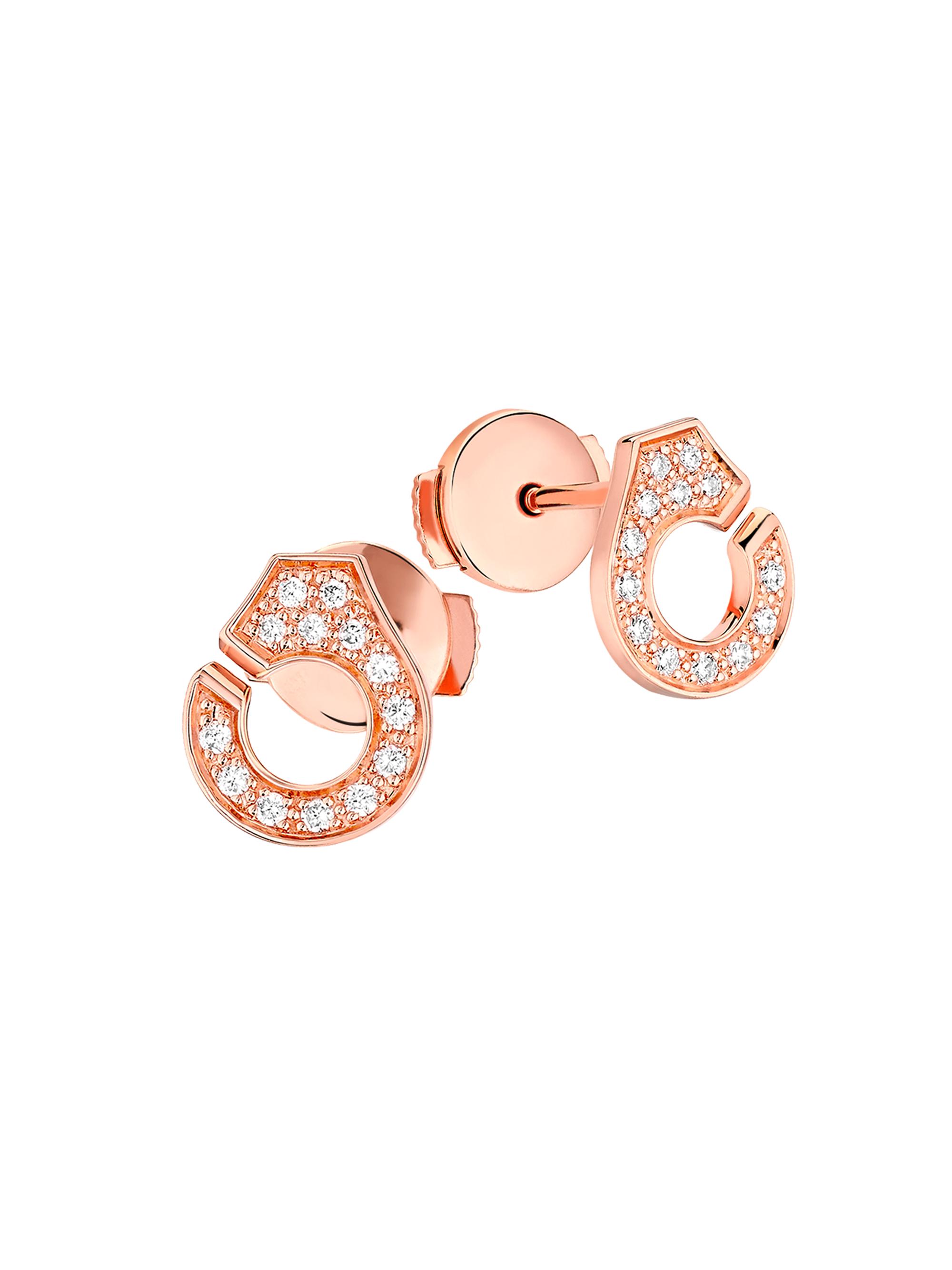 Dinh Van Women's Menottes Diamond 18K Rose Gold Stud Earrings