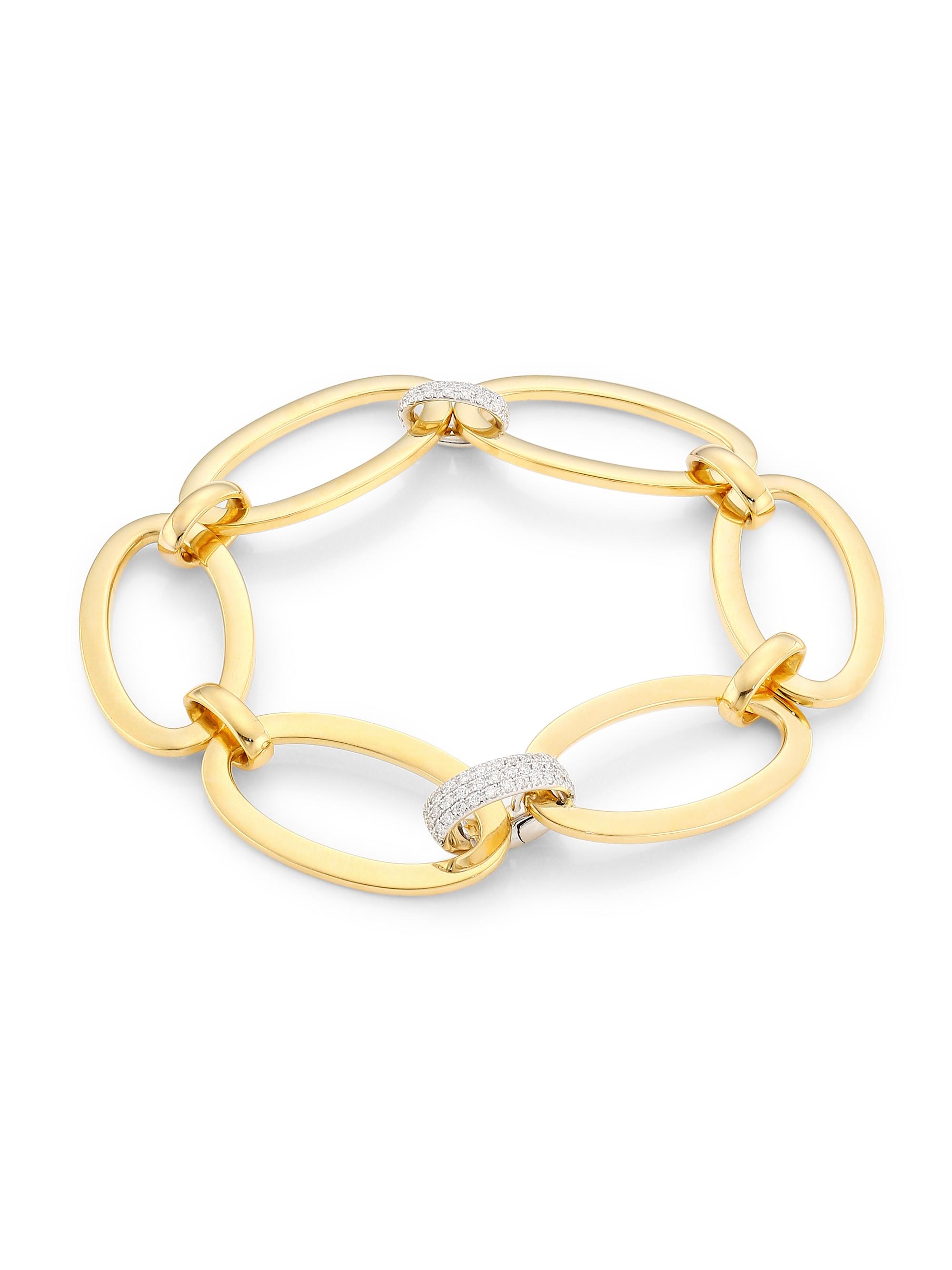 Alberto Milani Women's Via Senato 18K Yellow Gold & Diamond Oval Link Bracelet - Gold