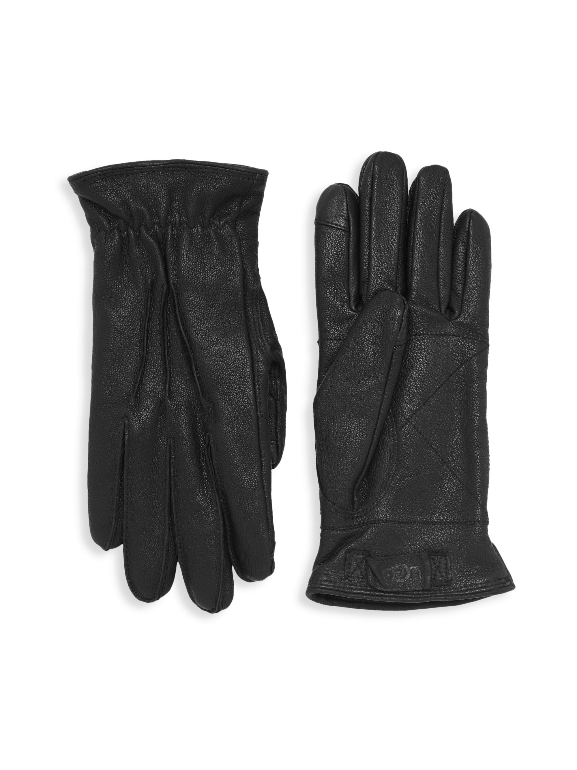 UGG Point Leather Gloves Saks Fifth Avenue