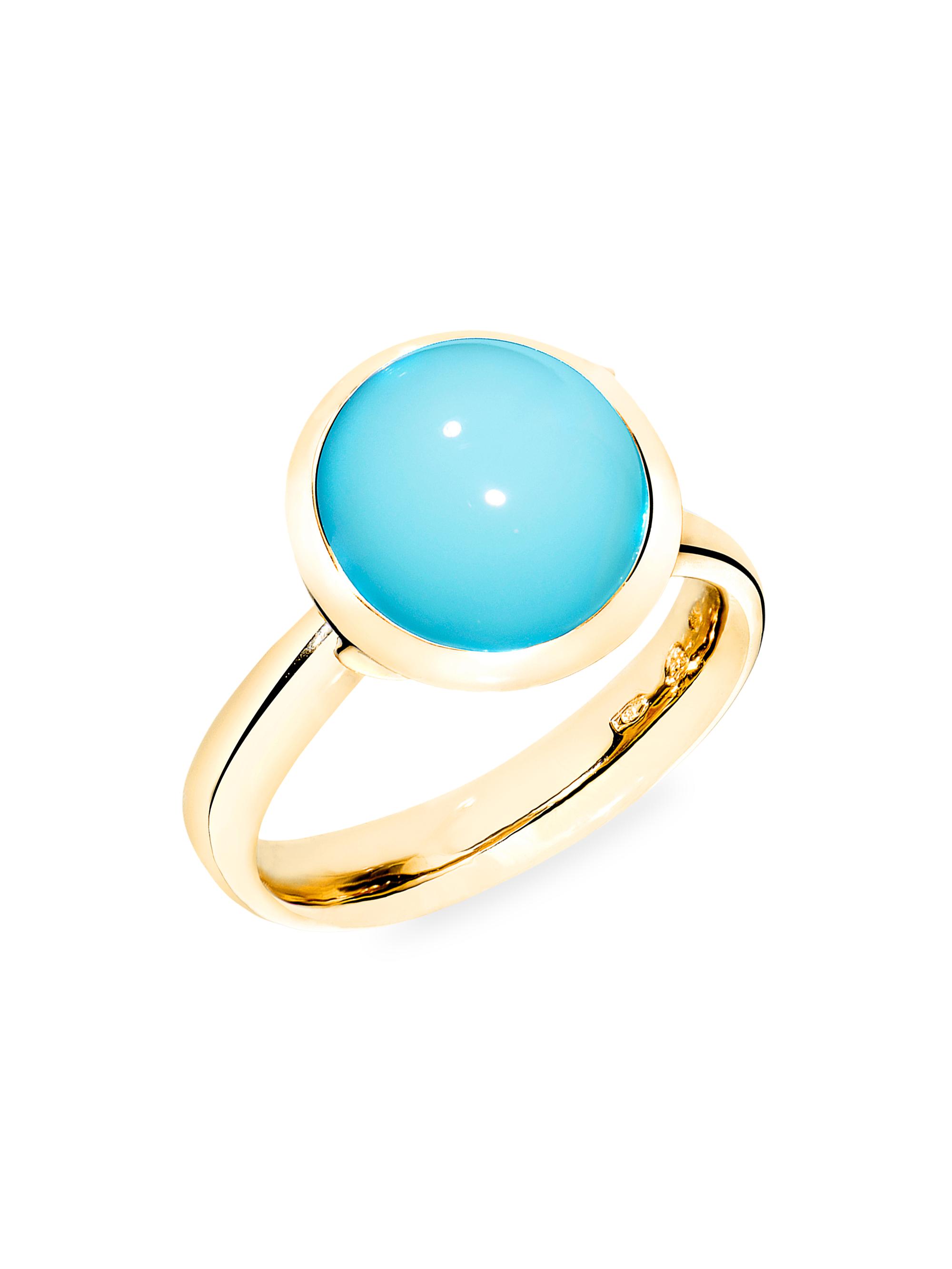 Tamara Comolli Women's Large Bouton 18K Yellow Gold & Turquoise Ring - Yellow Gold