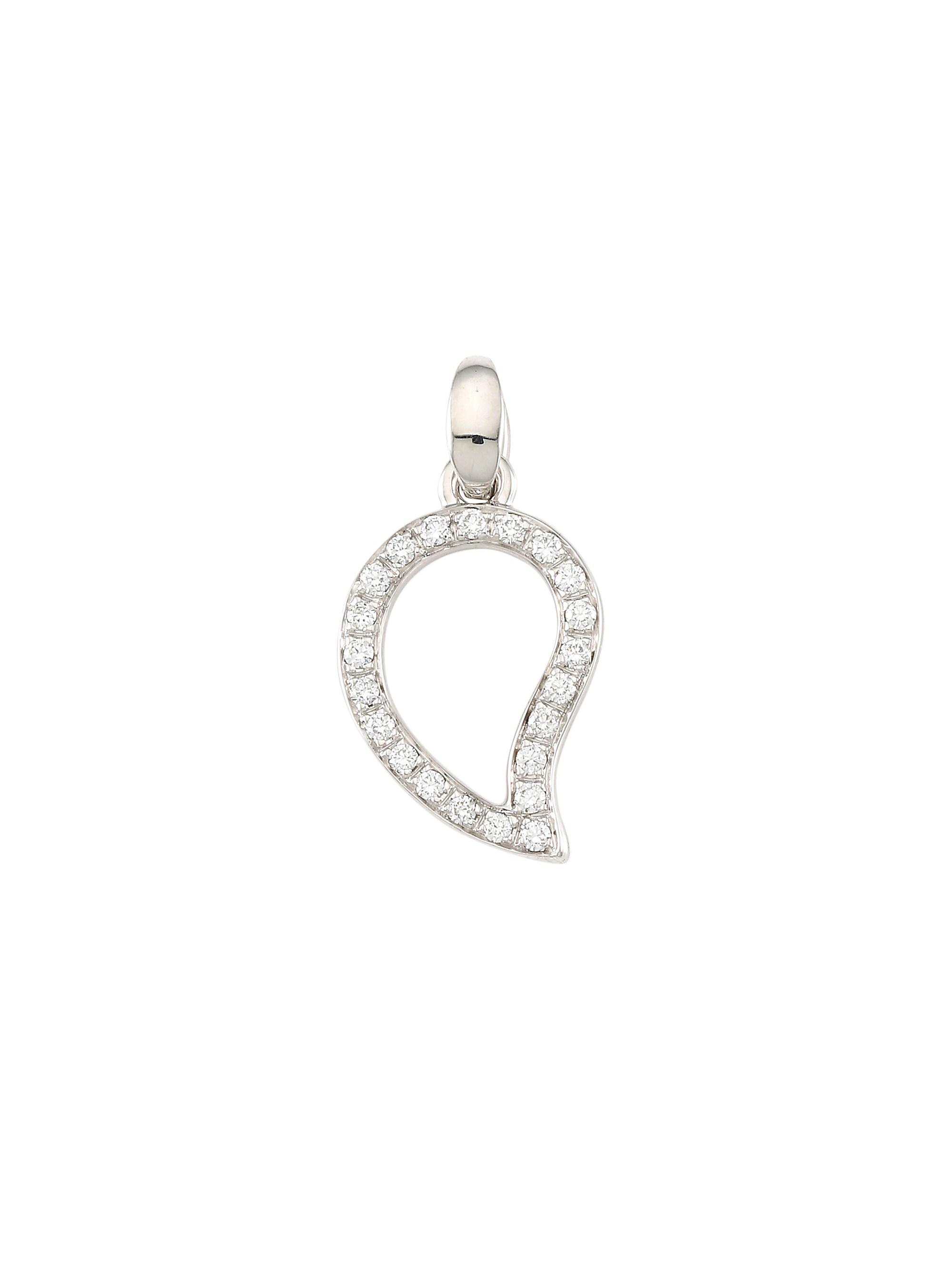 Tamara Comolli Women's Signature Wave 18K White Gold & Diamond Pavé  Pendant - White Gold