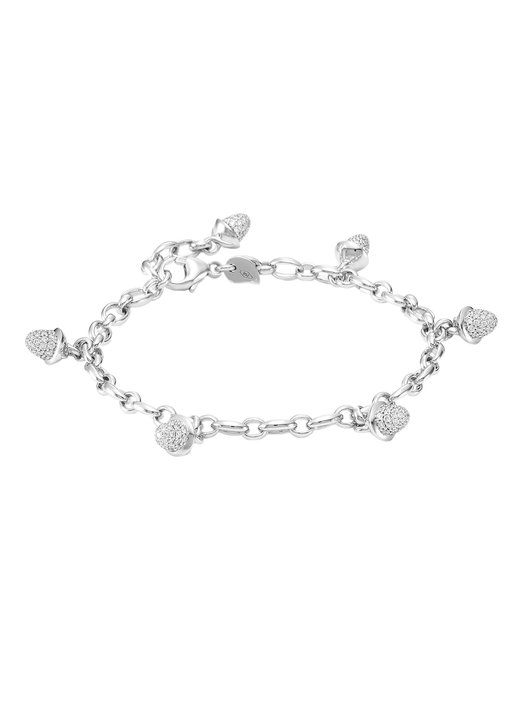 Tamara Comolli Women's Mikado 18K White Gold & Diamond Pavé Acorn Charm Bracelet - White Gold