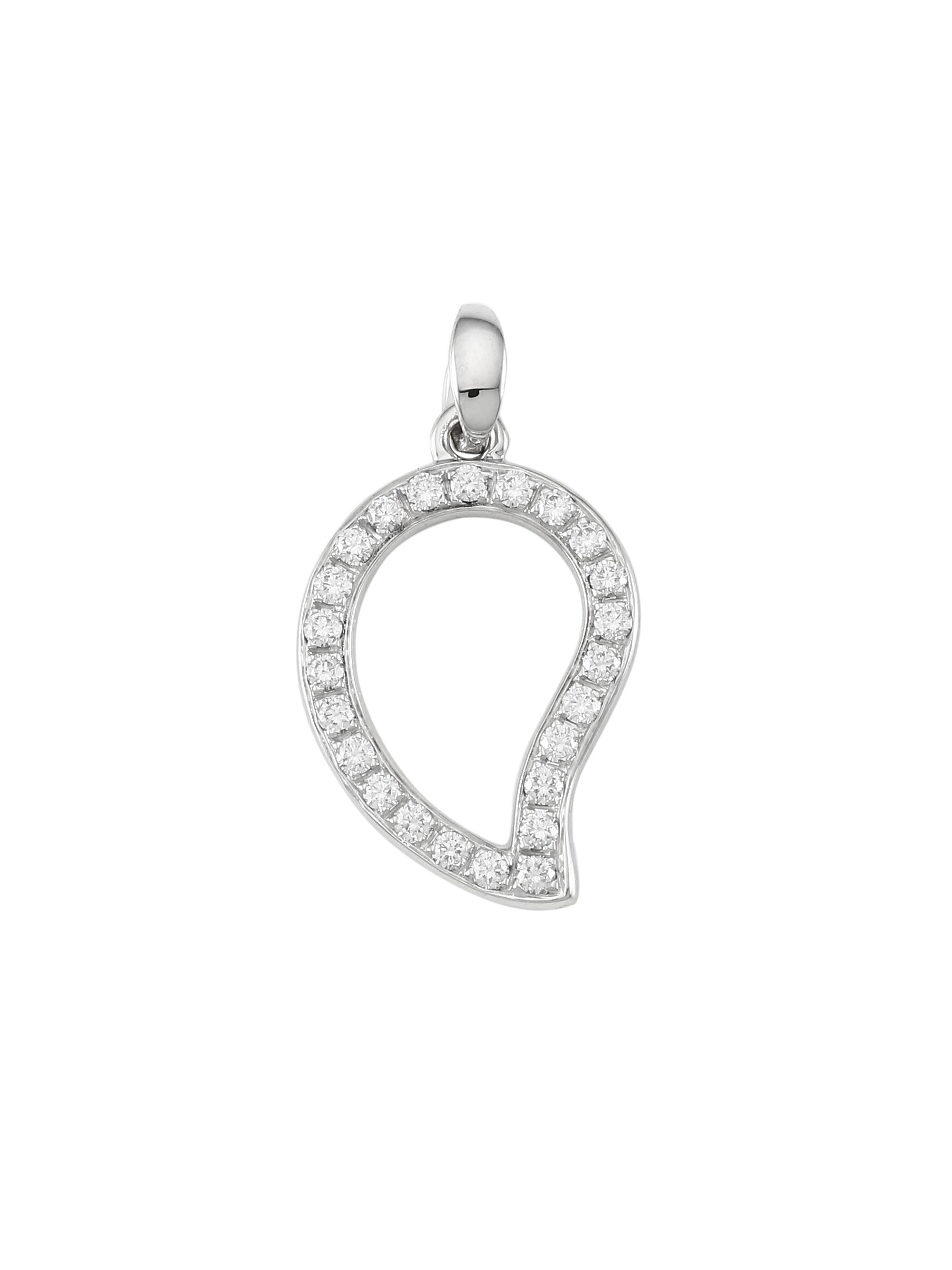 Tamara Comolli Women's Signature Wave 18K White Gold & Diamond Pavé  Pendant - White Gold