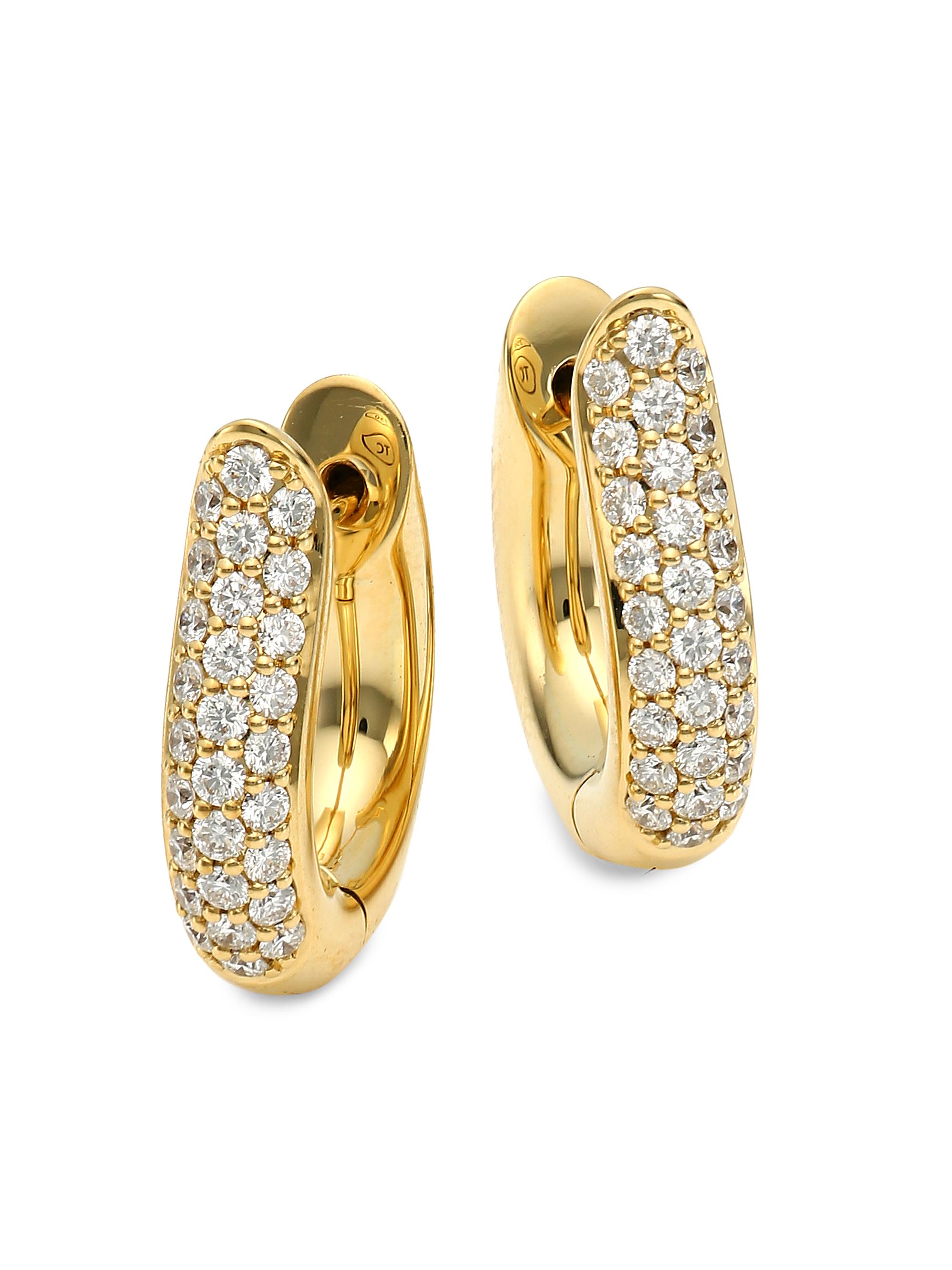 Tamara Comolli Women's 18K Yellow Gold & Diamond Pavé  Hoop Earrings - Yellow Gold