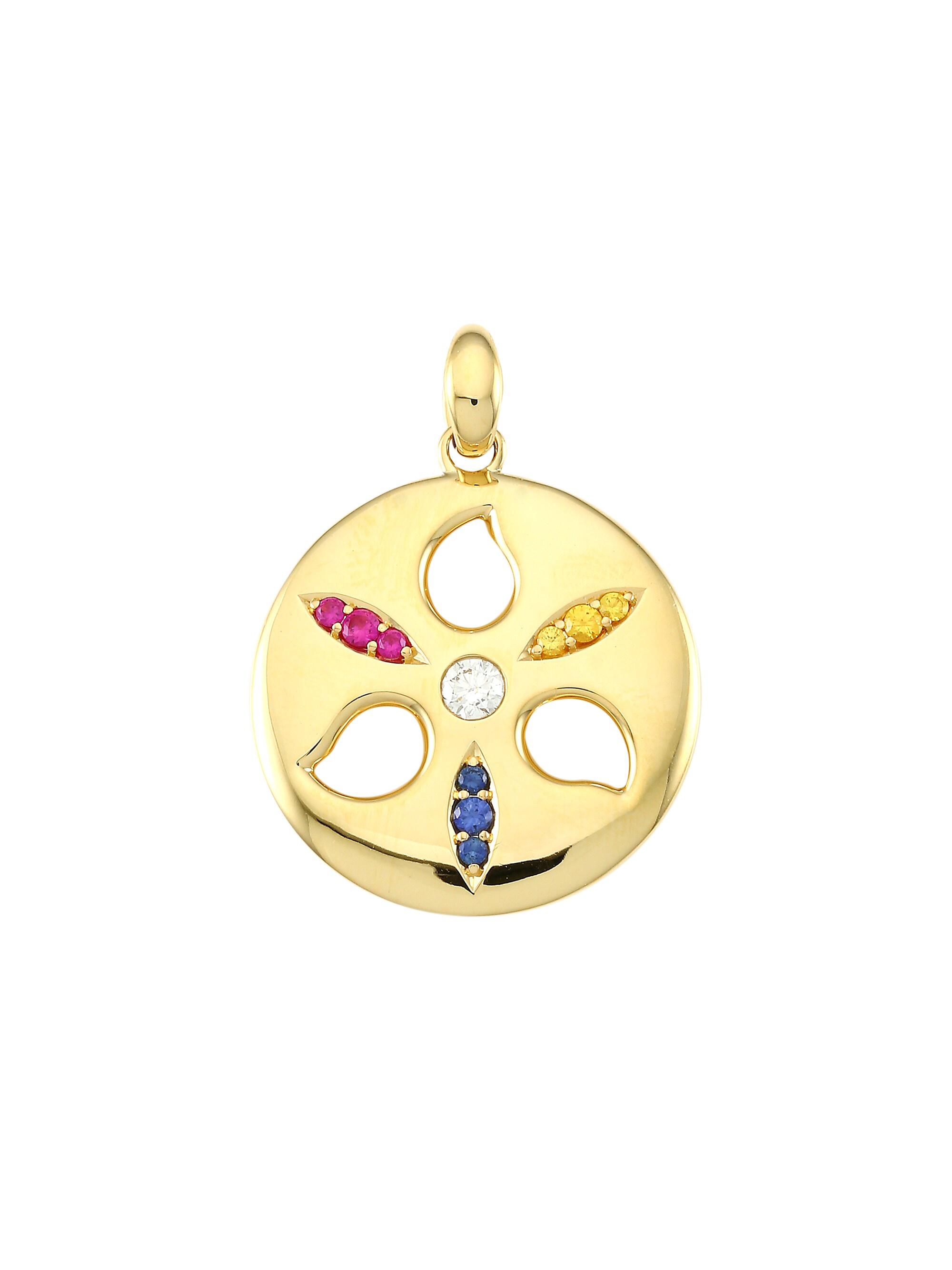 Tamara Comolli Women's 18K Yellow Gold & Multi-Stone  Sand Dollar Pendant - Yellow Gold