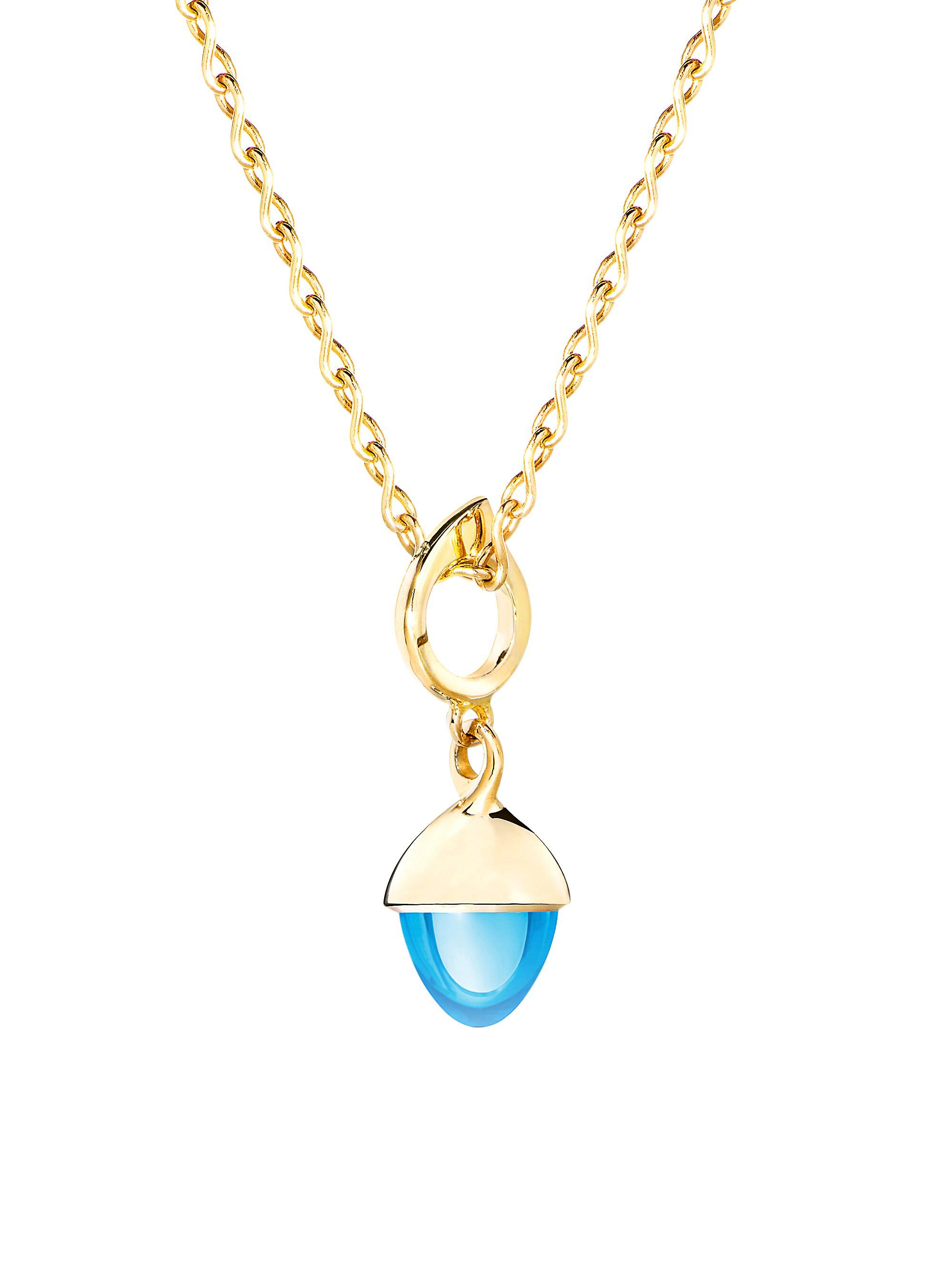 Tamara Comolli Women's Mikado Flamenco 18K Yellow Gold & Swiss Blue Topaz Acorn Pendant - Yellow Gold