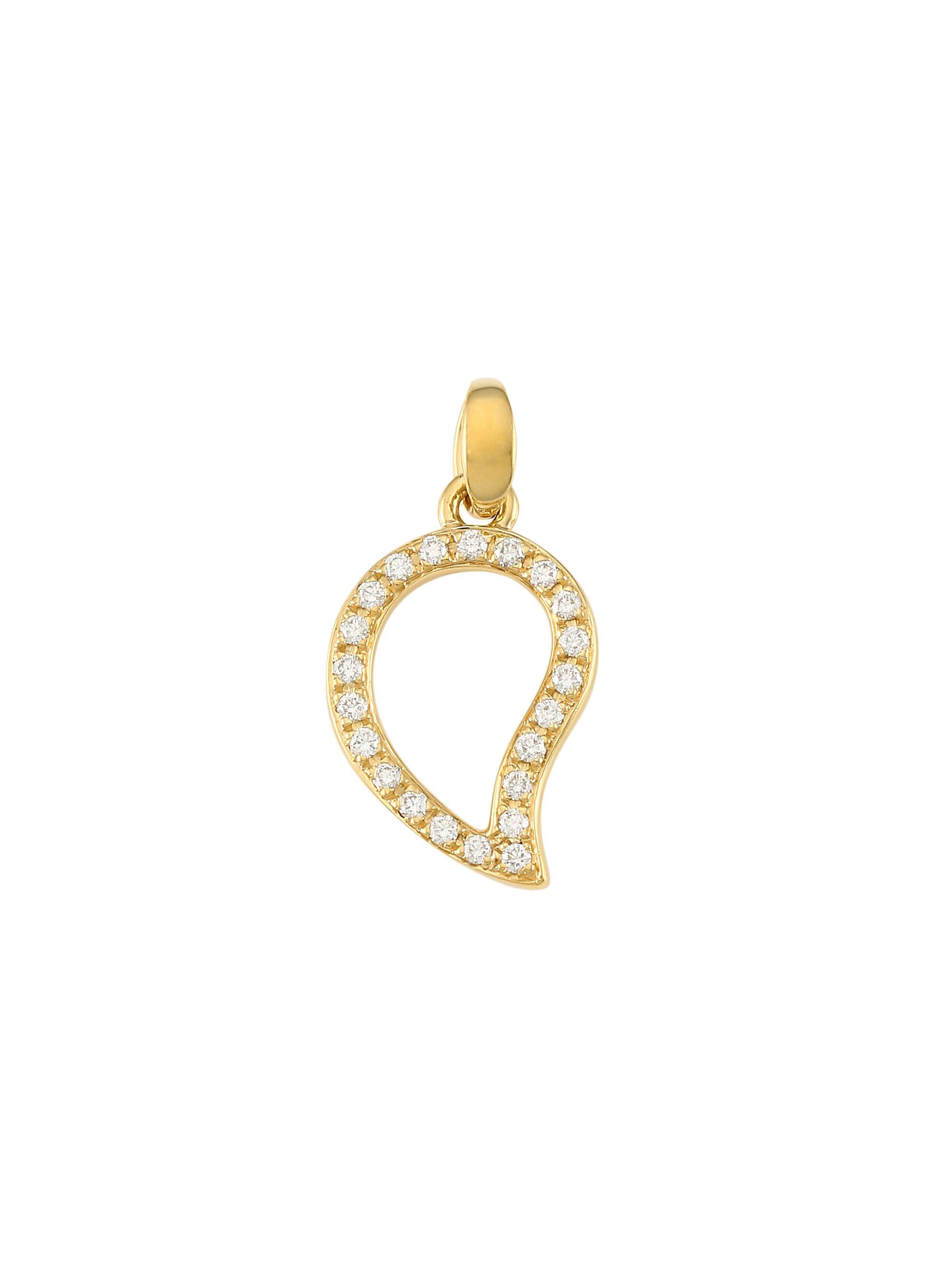 Tamara Comolli Women's Signature Wave 18K Yellow Gold & Diamond Pavé  Pendant - Yellow Gold