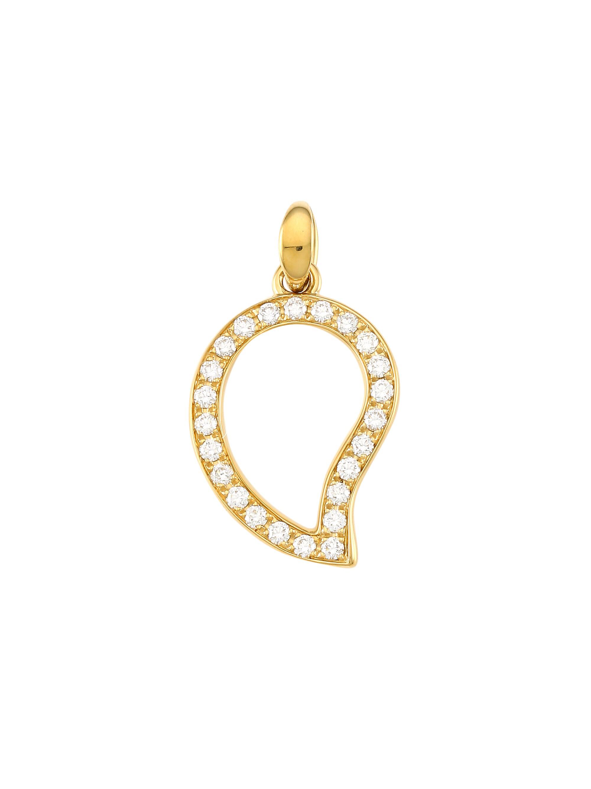 Tamara Comolli Women's Siganture Wave 18K Yellow Gold & Diamond Pavé  Pendant - Yellow Gold