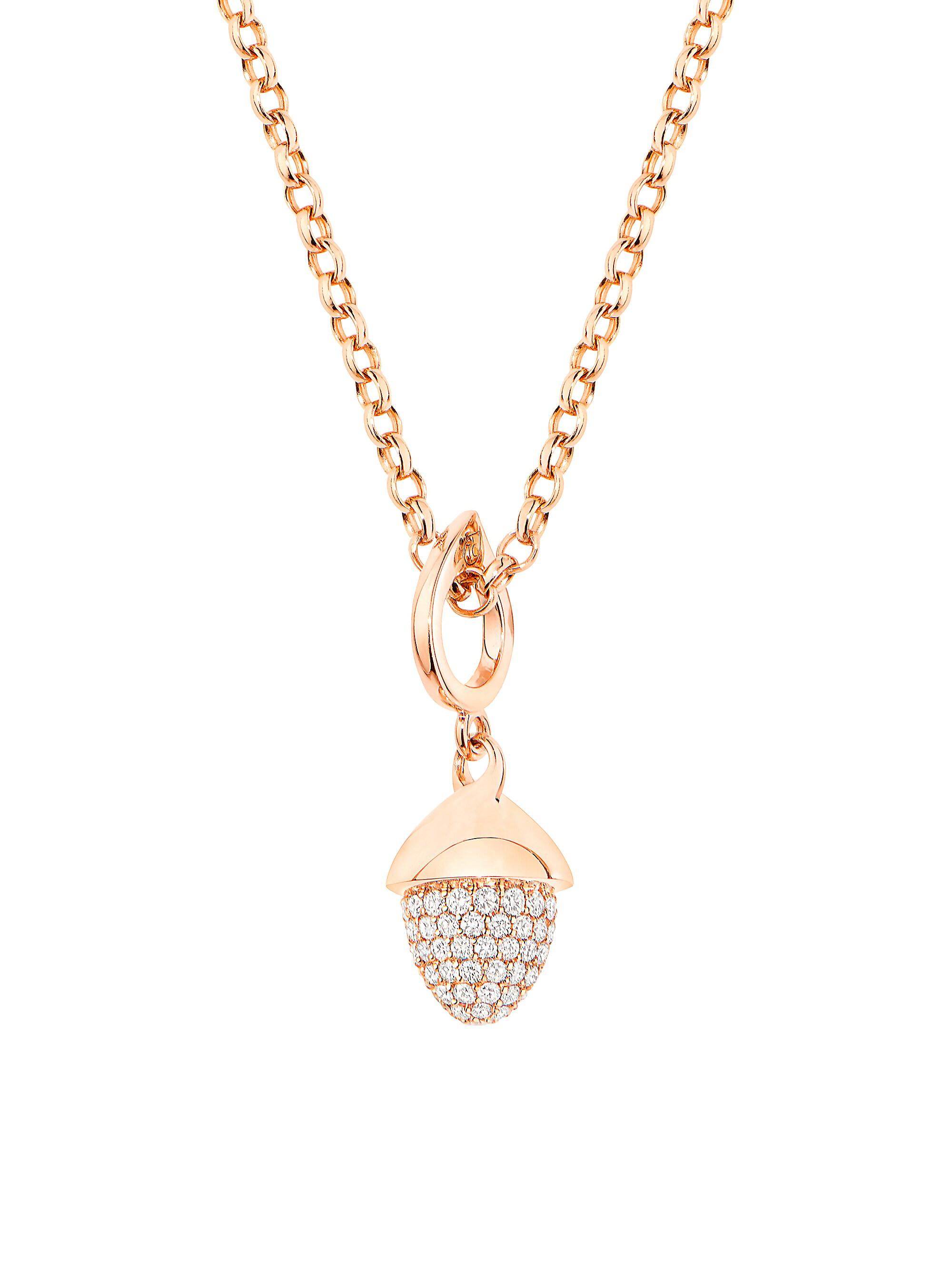 Tamara Comolli Women's Mikado Flamenco 18K Rose Gold & Diamond Pavé Acorn Pendant - Rose Gold