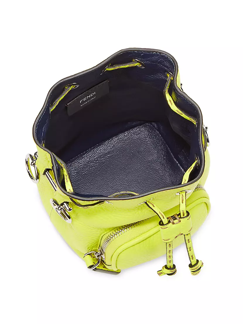 Fendi Mon Tresor Bucket Bag Studded Leather Mini Pink 224646132