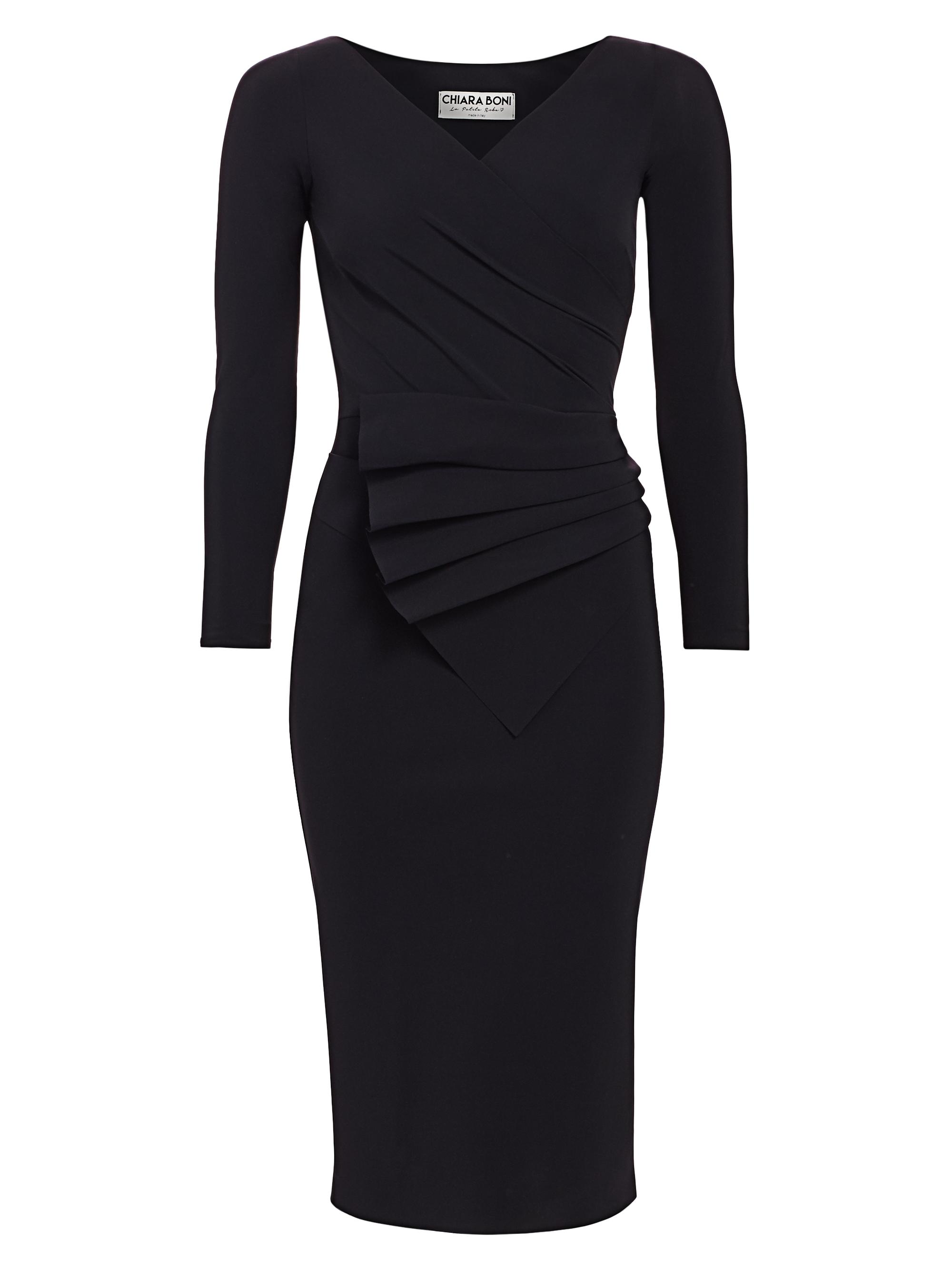 Chiara Boni La Petite Robe Women's Kaya Pleated Detail Sheath Dress - Black