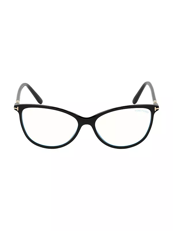 54MM Blue Block Cat Eye Eyeglasses