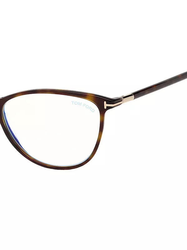 54MM Blue Block Cat Eye Eyeglasses