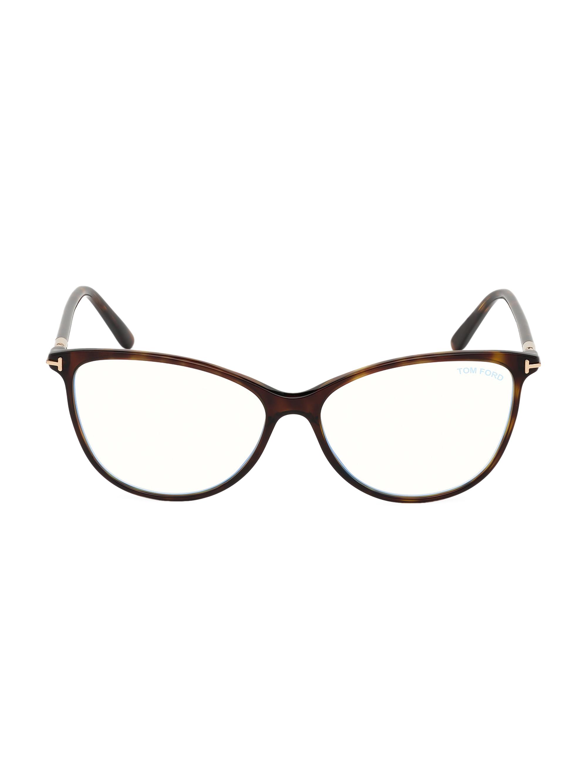 TOM FORD Women's 54MM Blue Block Cat-Eye Eyeglasses - Dark Havana