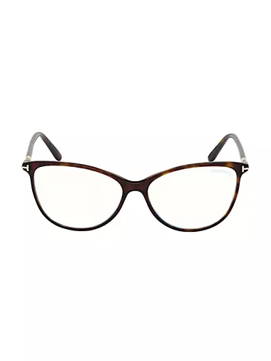54MM Blue Block Cat-Eye Eyeglasses