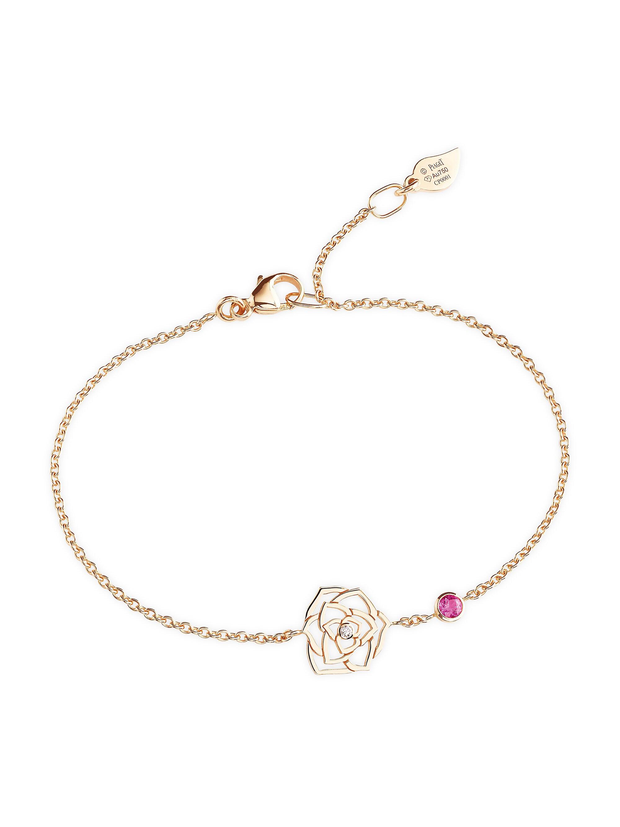 Piaget Women's  Rose 18K Rose Gold, Diamond & Pink Sapphire Bracelet - Rose Gold