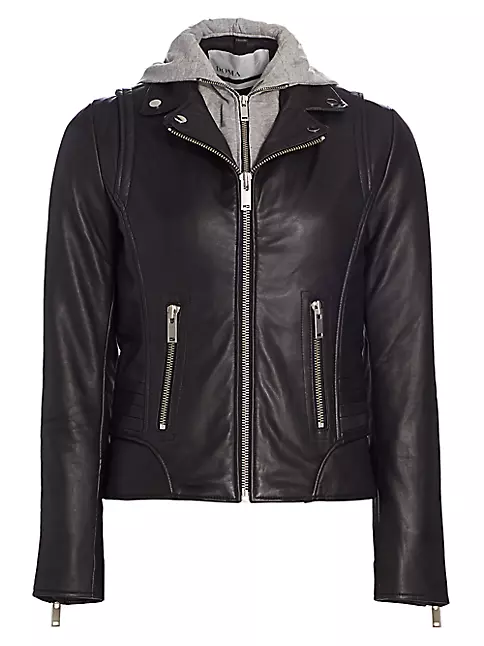 Shop Doma Pam Hooded Leather Jacket | Saks Fifth Avenue