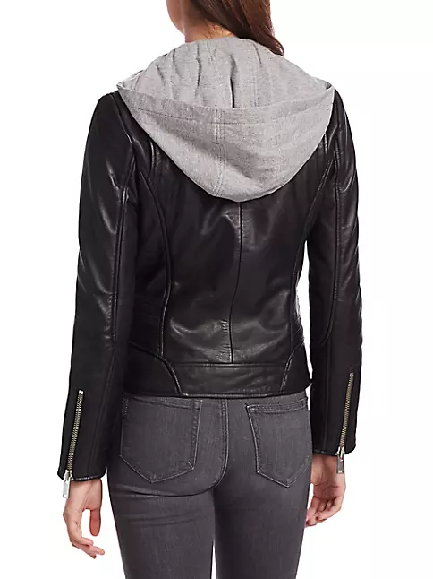 Shop Doma Pam Hooded Leather Jacket | Saks Fifth Avenue