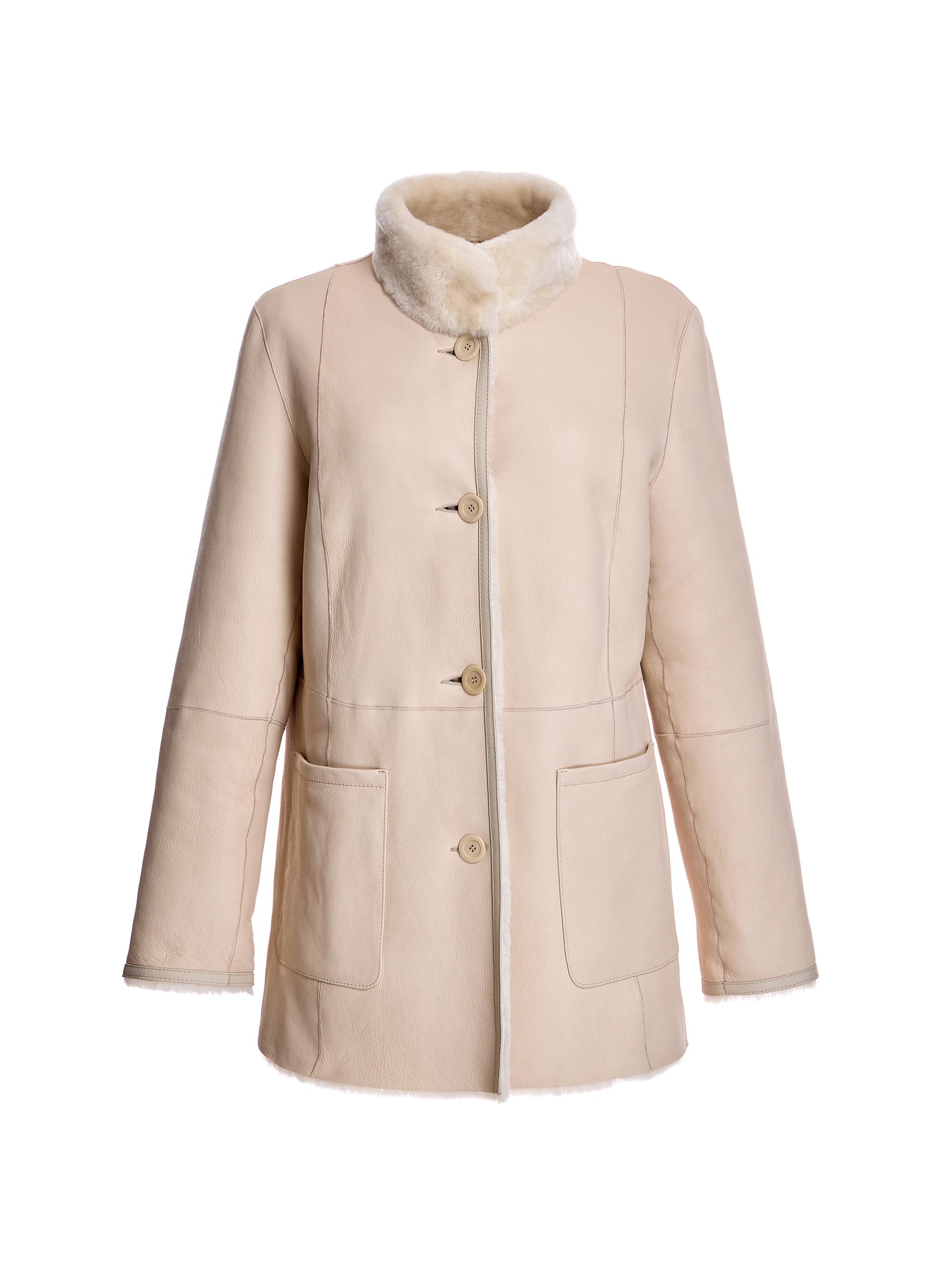 Maximilian Women's Shearling-Lined Leather Jacket - Cream